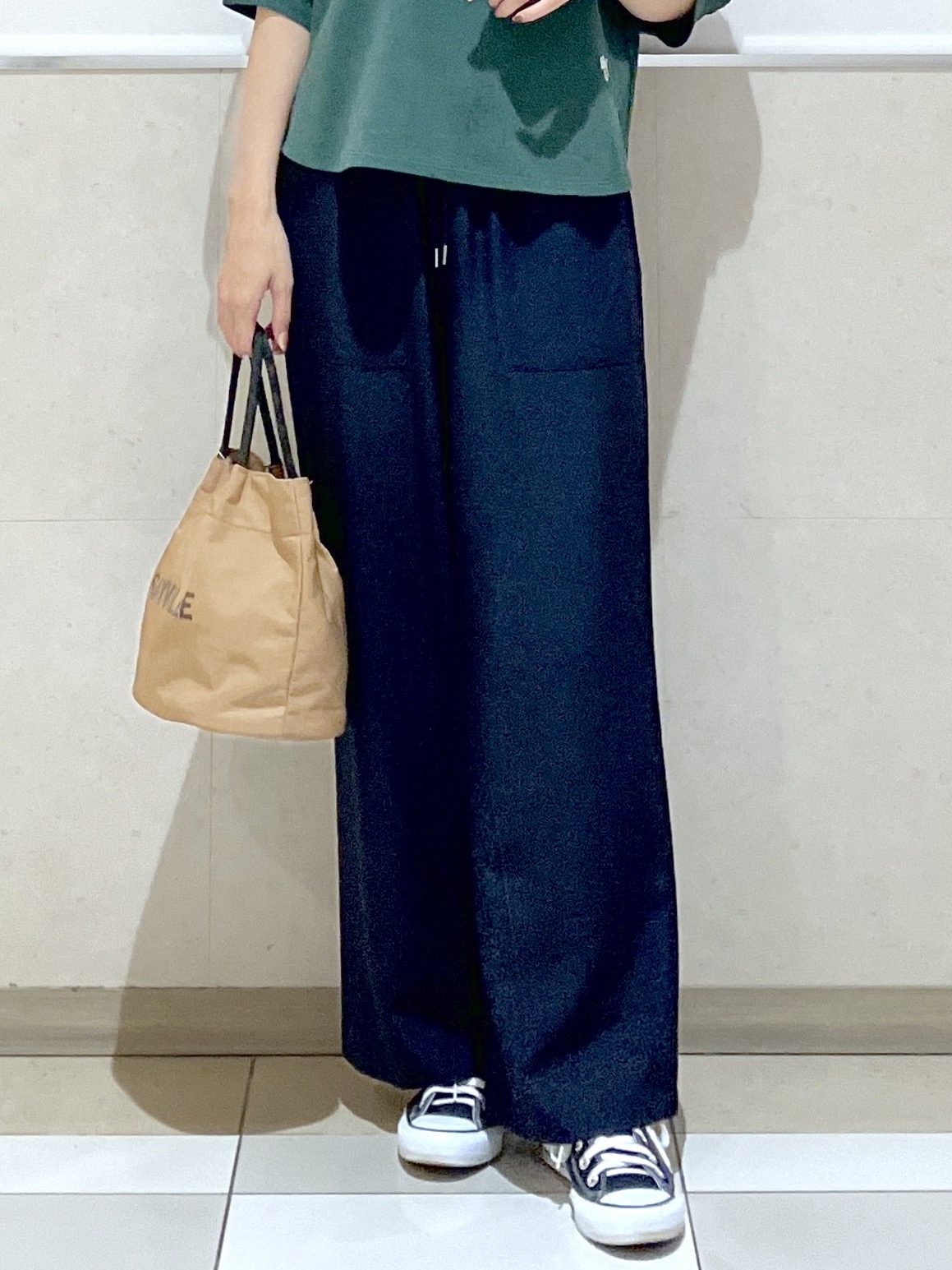 eriko さんの「Dessin｜【高レビュー/洗える/XS-L】バックヘンリーミニ裏毛 5分袖」を使ったコーディネート