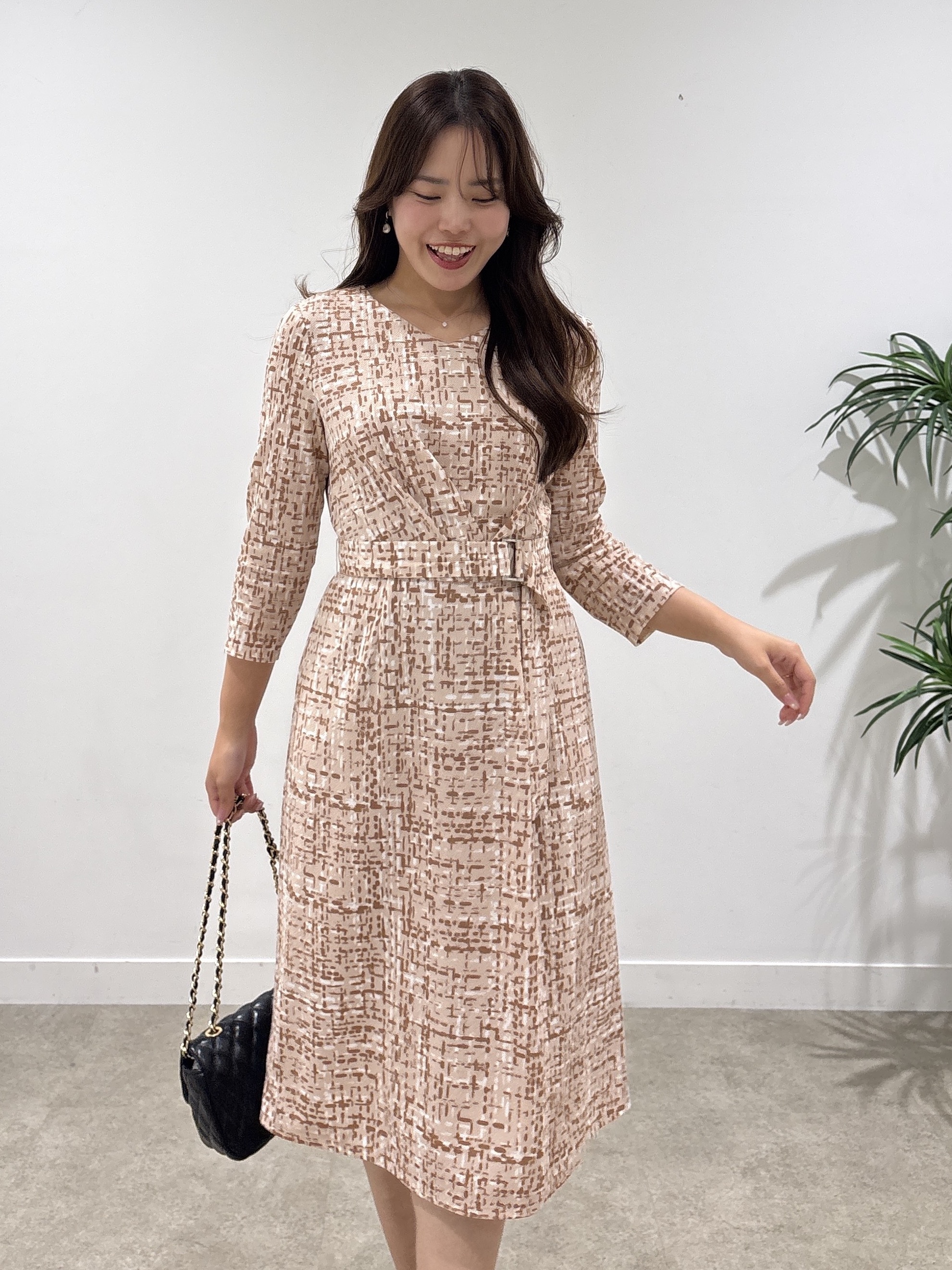 MISAKIさんの「COUP DE CHANCE｜【手洗い可／日本製】ジオメトリックワンピース」を使ったコーディネート