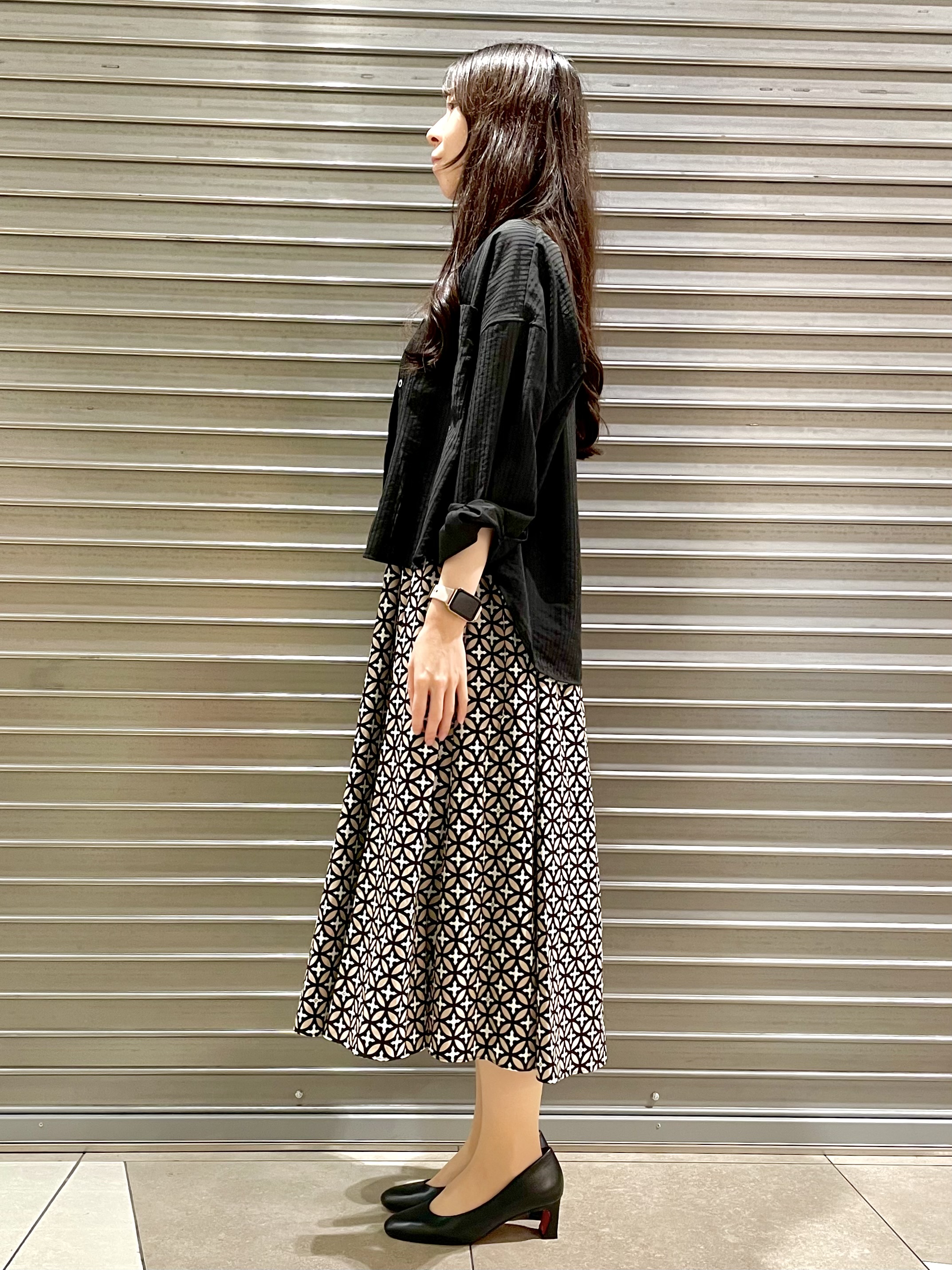 ことさんの「DRESSTERIOR｜◆シアーストライプクロップドシャツ」を使ったコーディネート