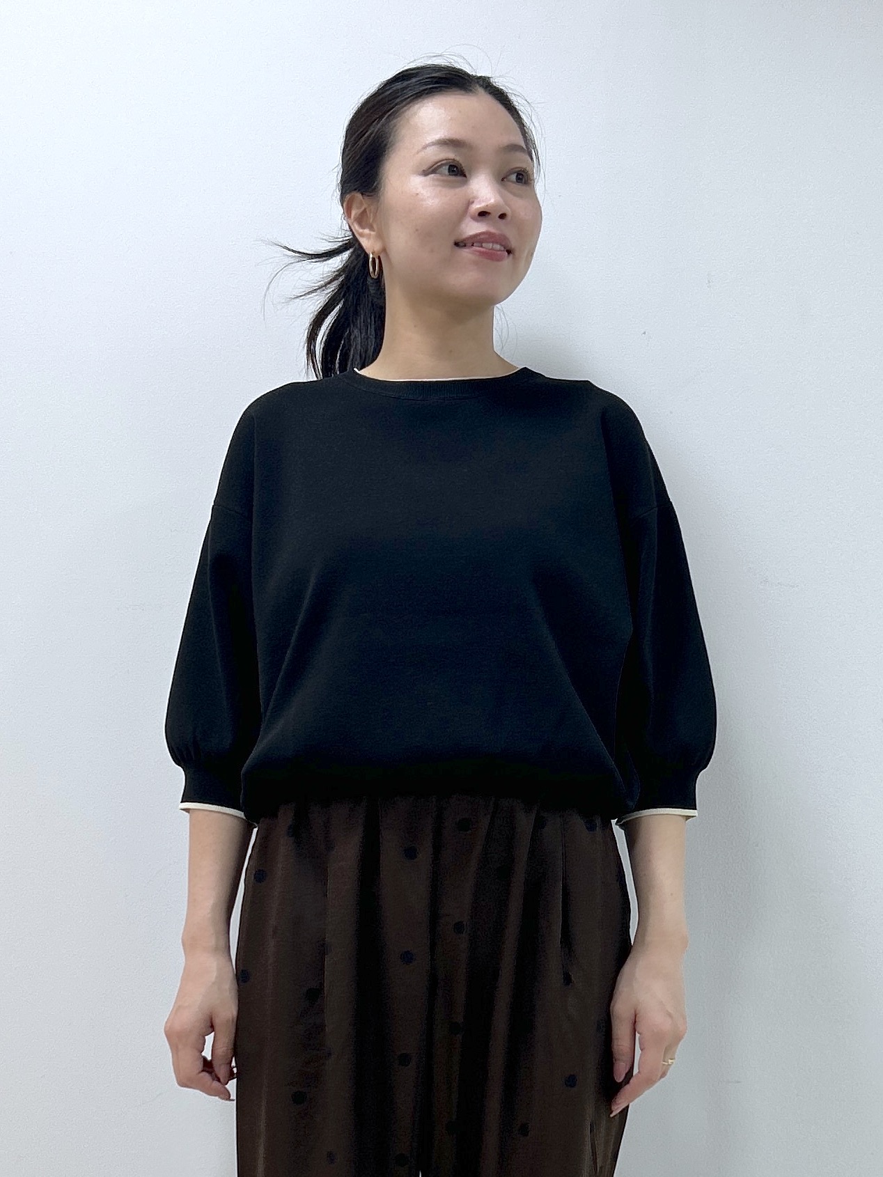 Kaiさんの「Dessin｜【UVカット/洗濯機OK】6分袖配色ニット」を使ったコーディネート