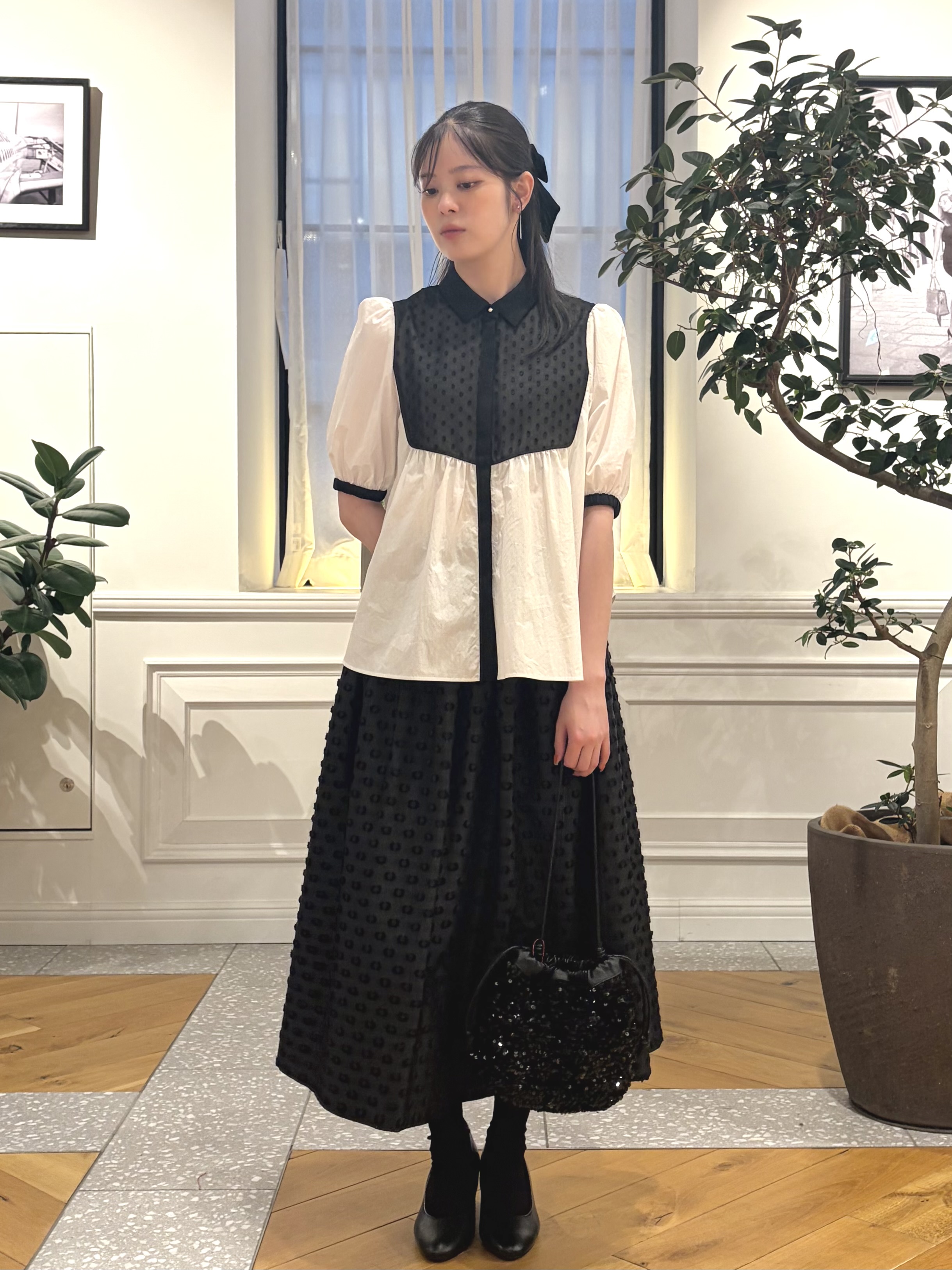 pupiさんの「DRESSTERIOR｜【着映え】ブザム チュニックブラウス」を使ったコーディネート