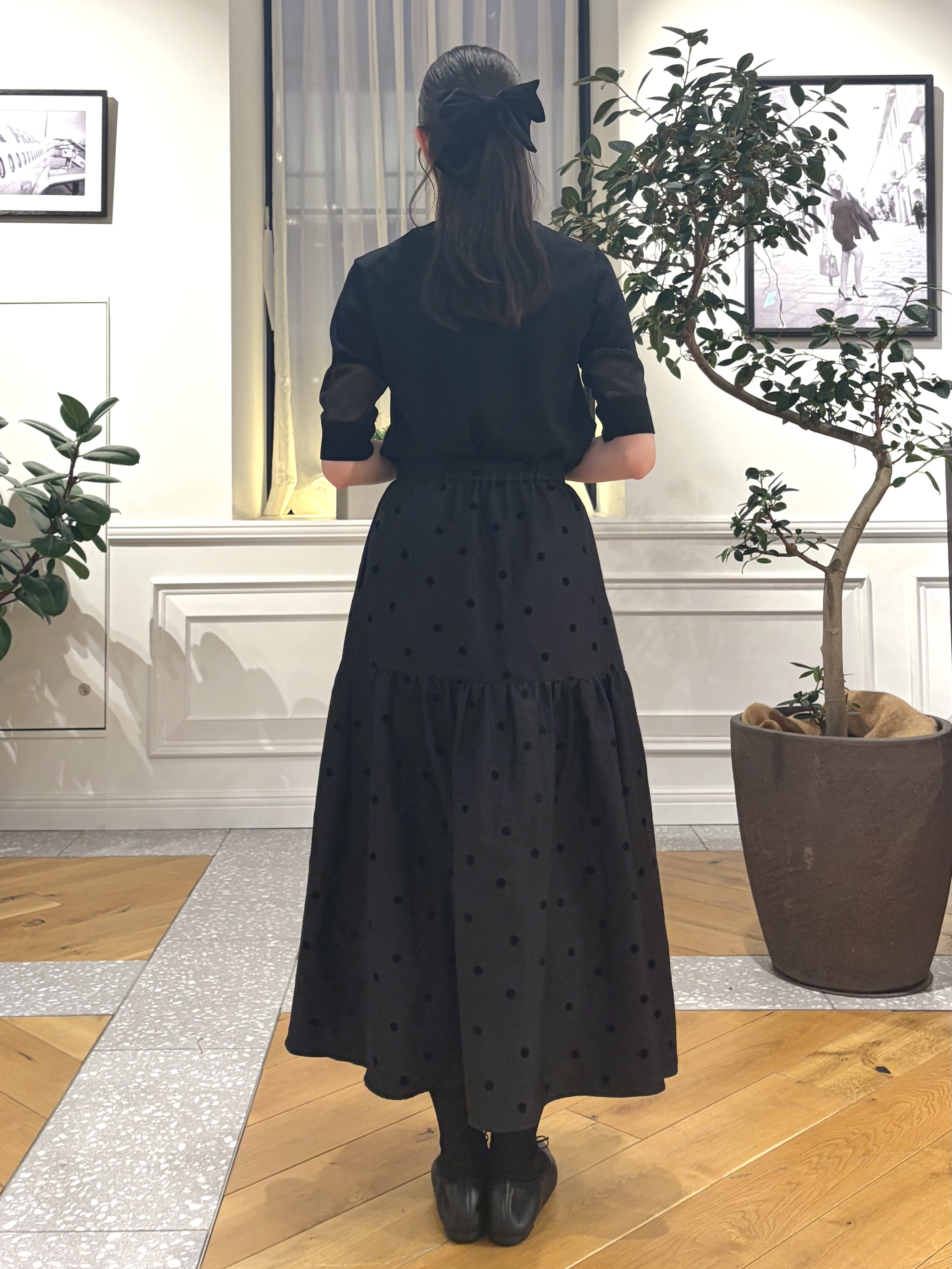 pupiさんの「DRESSTERIOR｜【日本製/シアー素材】ウォッシャブルニット ハーフスリーブプルオーバー」を使ったコーディネート