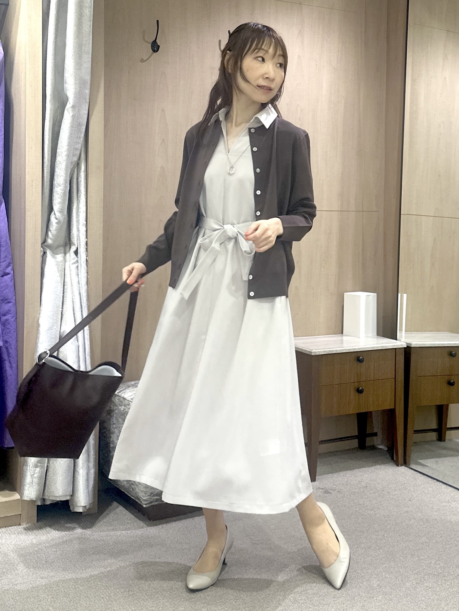 Miwaさんの「UNTITLED｜【残暑も快適/UVカット/接触冷感】エアリークールワンピース」を使ったコーディネート