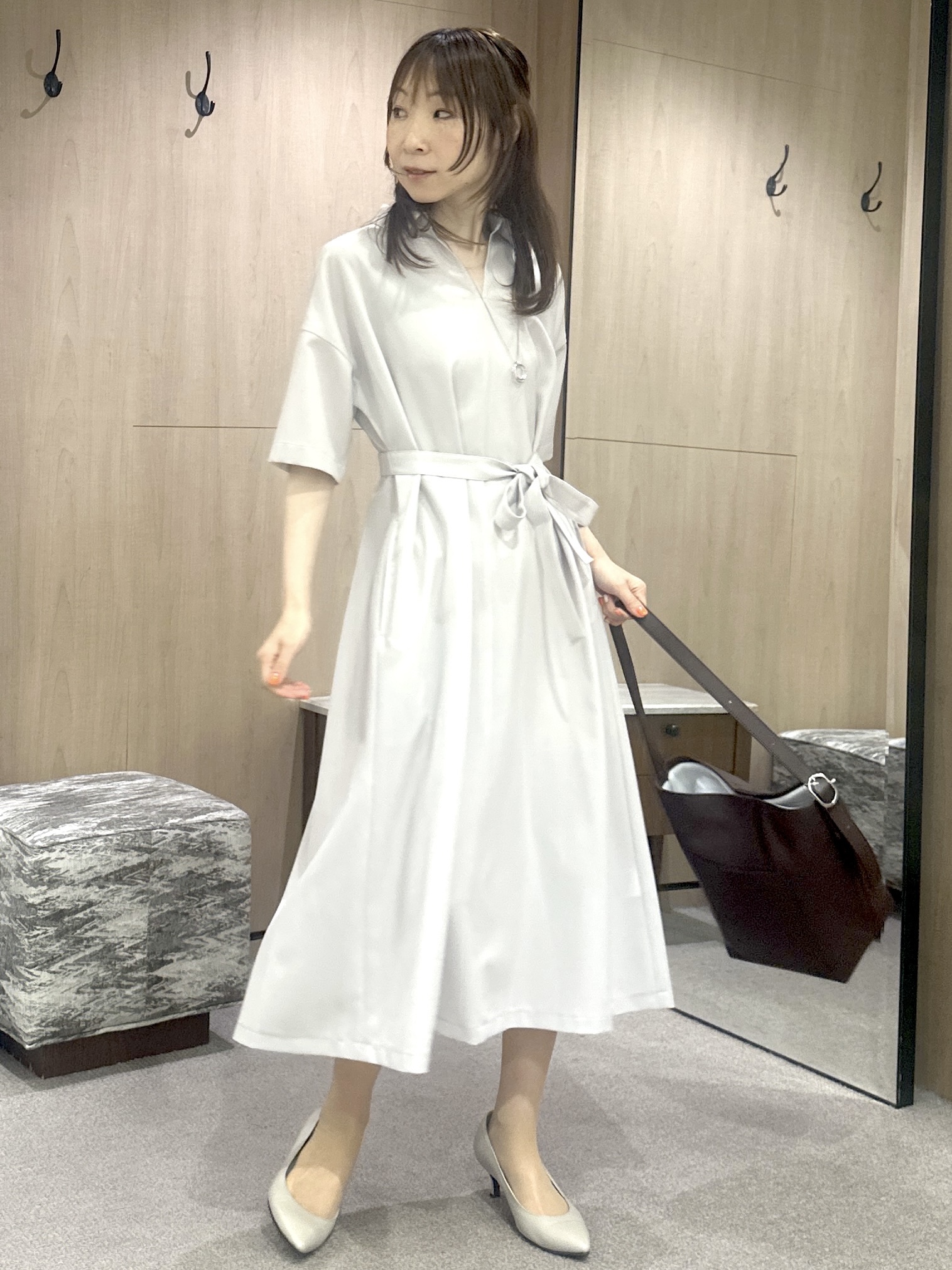 Miwaさんの「UNTITLED｜【残暑も快適/UVカット/接触冷感】エアリークールワンピース」を使ったコーディネート