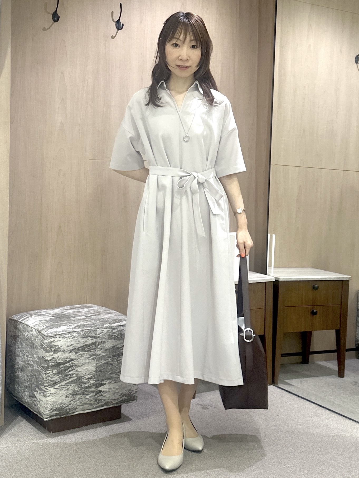 Miwaさんの「UNTITLED｜【残暑も快適/UVカット/接触冷感】エアリークールワンピース」を使ったコーディネート