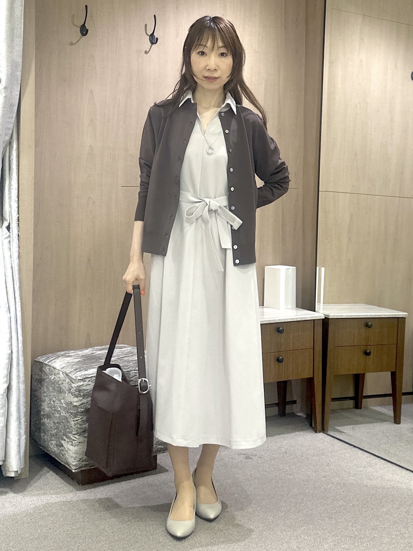 Miwaさんの「UNTITLED｜【残暑も快適/UVカット/接触冷感】エアリークールワンピース」を使ったコーディネート