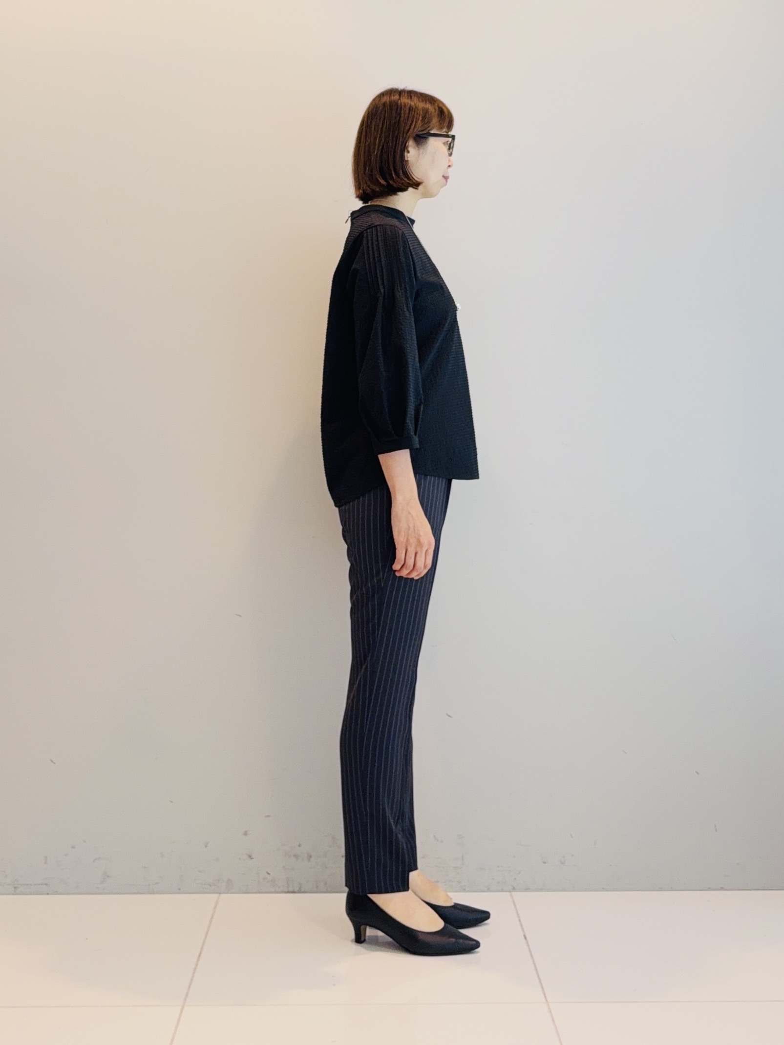 murayamaさんの「INDIVI｜【初秋にピッタリ！／洗える】凹凸素材ミニスタンドトップス」を使ったコーディネート