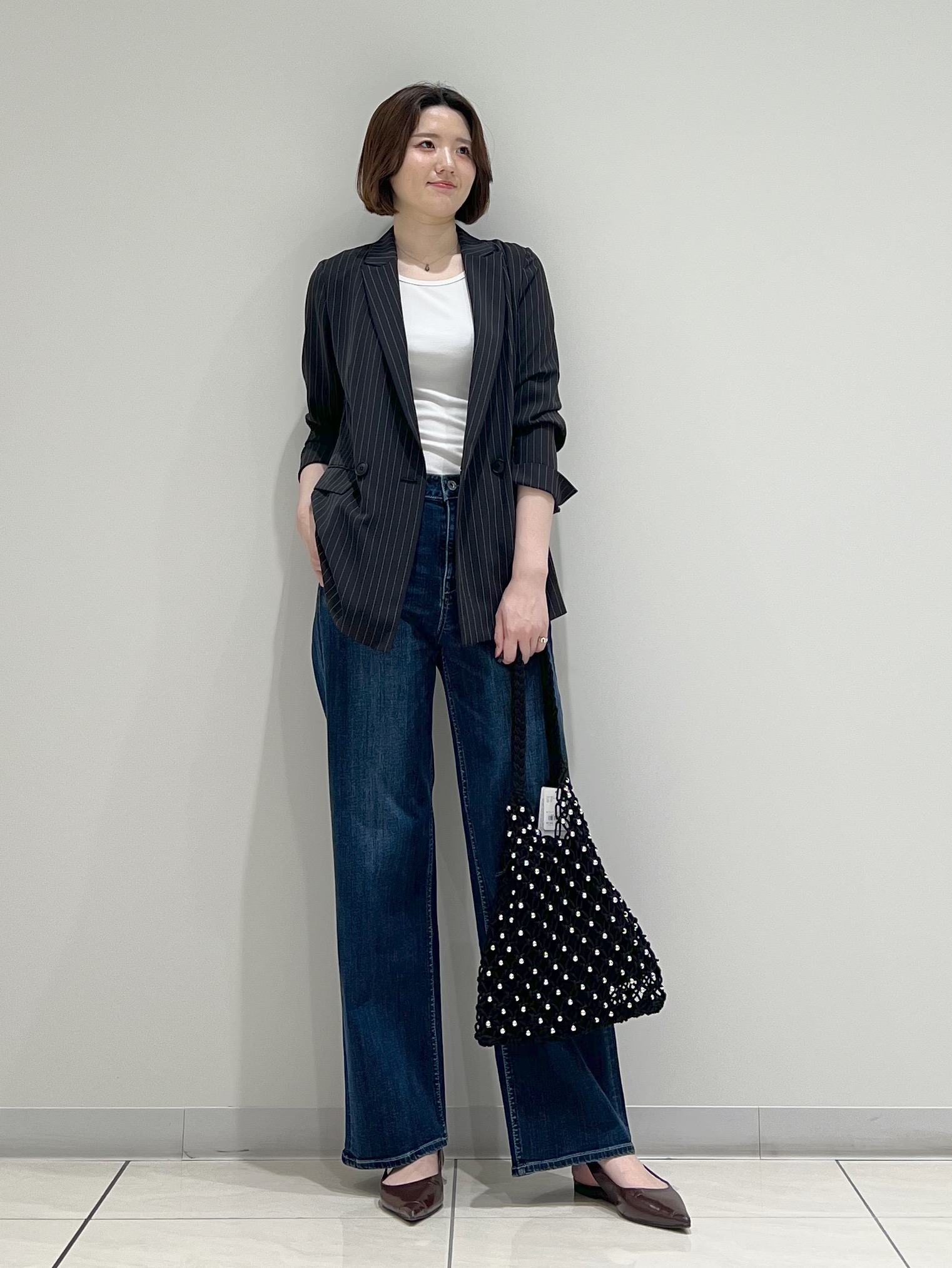 T.Kさんの「INDIVI｜【初秋/UVケア/着る日傘】ダブルジャケット」を使ったコーディネート
