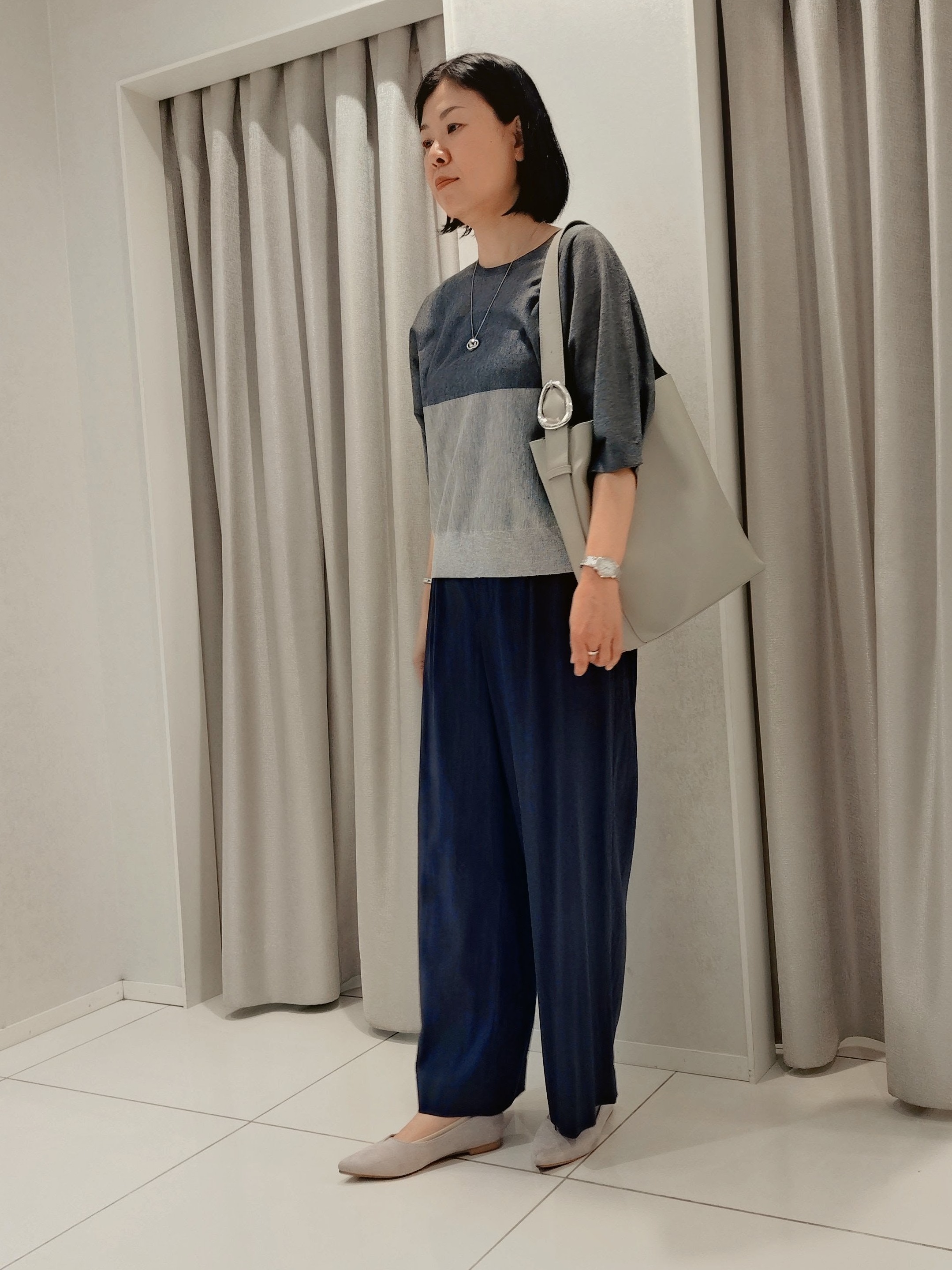 WATAさんの「UNTITLED｜【体型カバー／洗える】シアードルマンニット」を使ったコーディネート