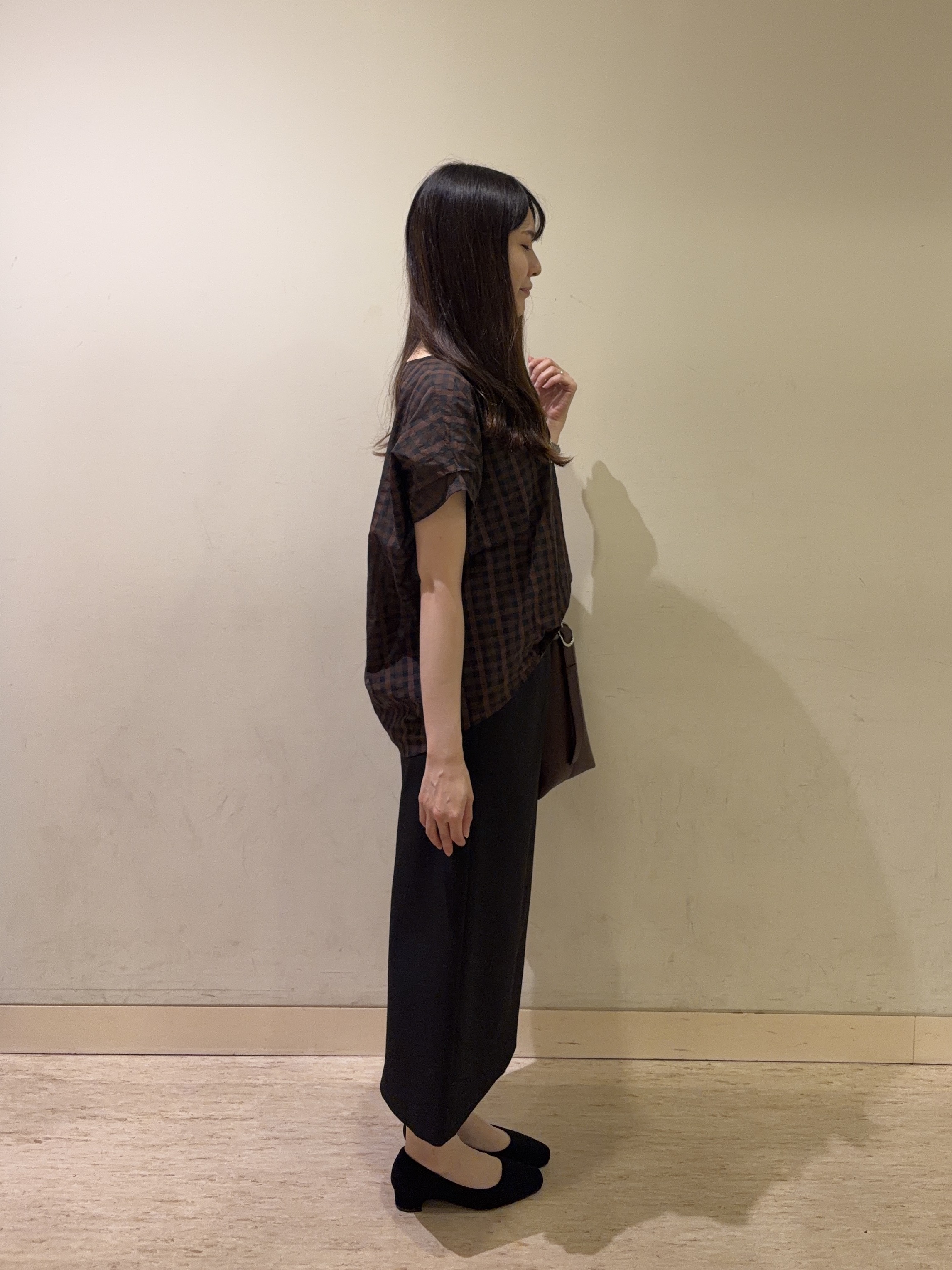 mayuさんの「UNTITLED｜【秋めきシャツ/体型カバー】シアーチェックブラウス」を使ったコーディネート