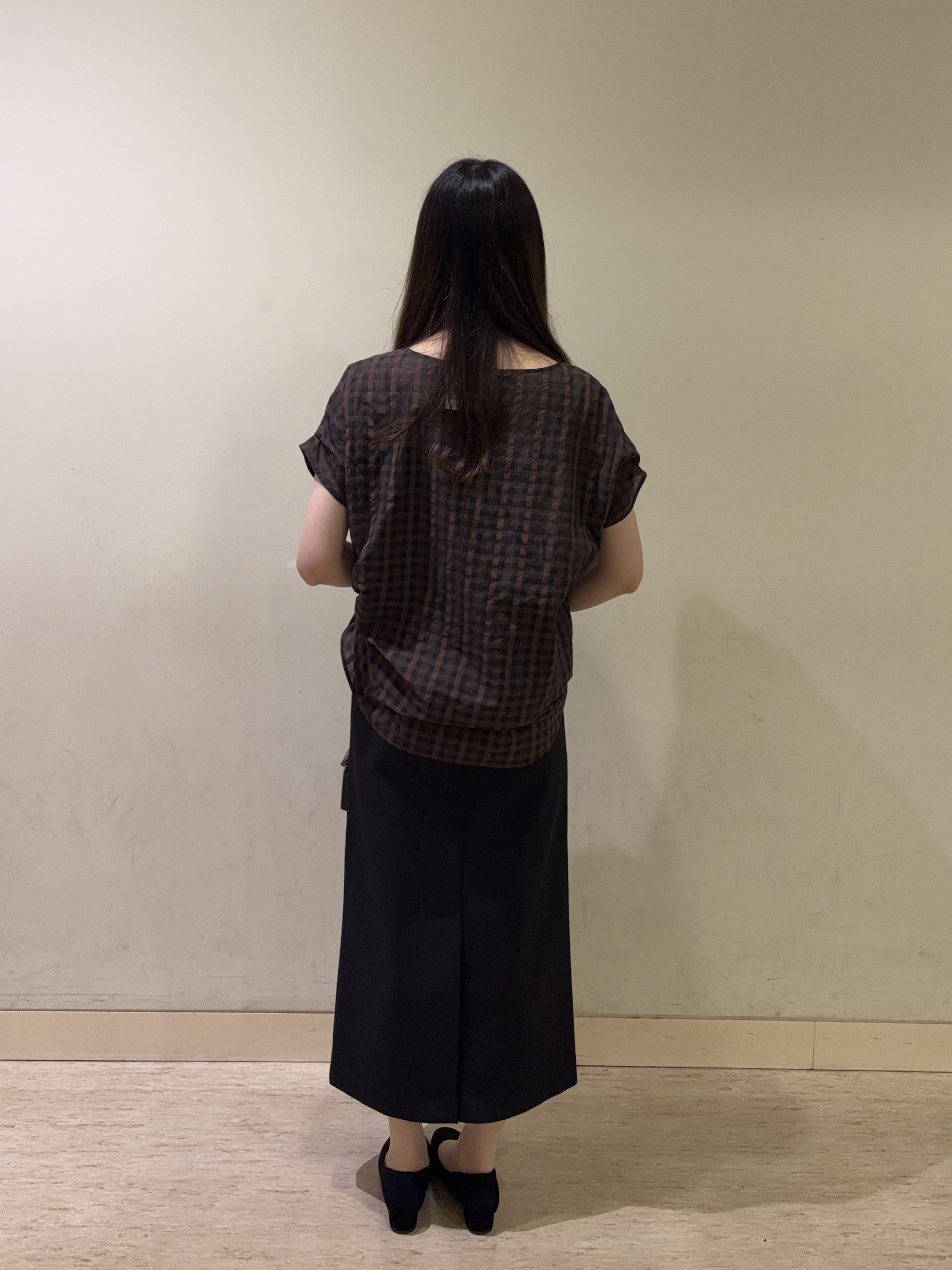 mayuさんの「UNTITLED｜【秋めきシャツ/体型カバー】シアーチェックブラウス」を使ったコーディネート