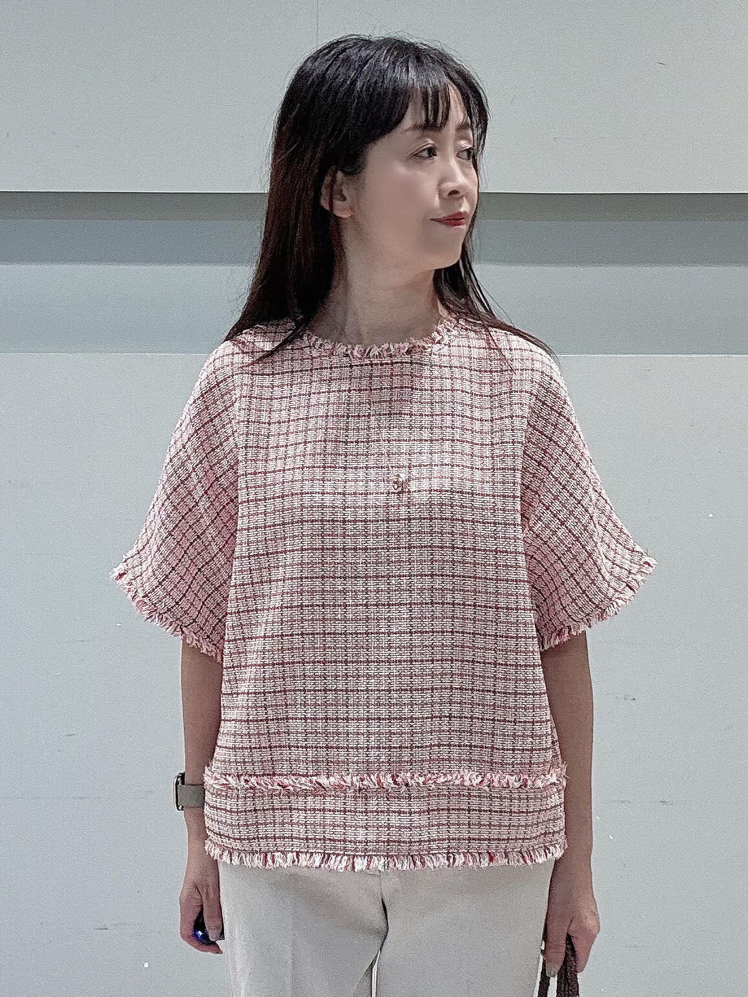 makiさんの「UNTITLED｜◆ファンシーツイードブラウス」を使ったコーディネート