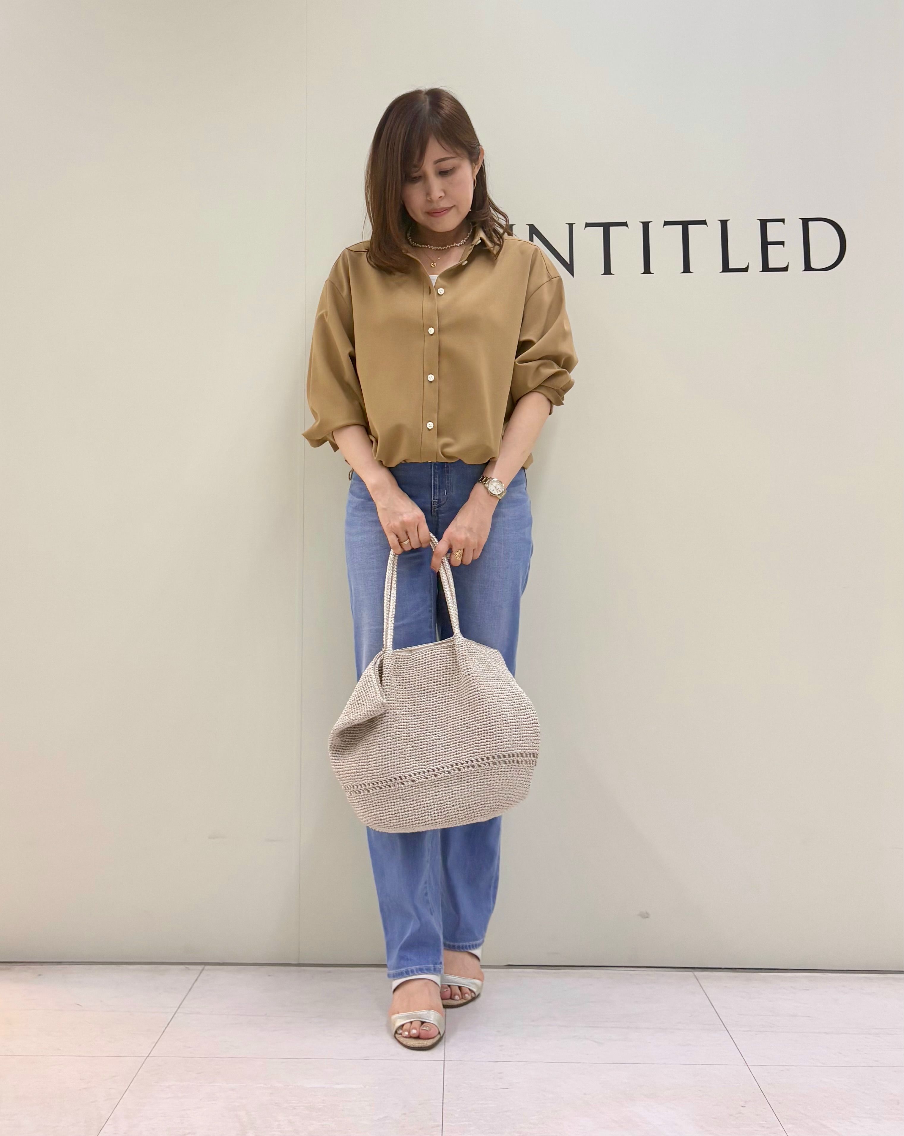 Sakaiさんの「UNTITLED｜【秋羽織り/セットアップ可/UVカット】エアリークールドロストシャツ」を使ったコーディネート