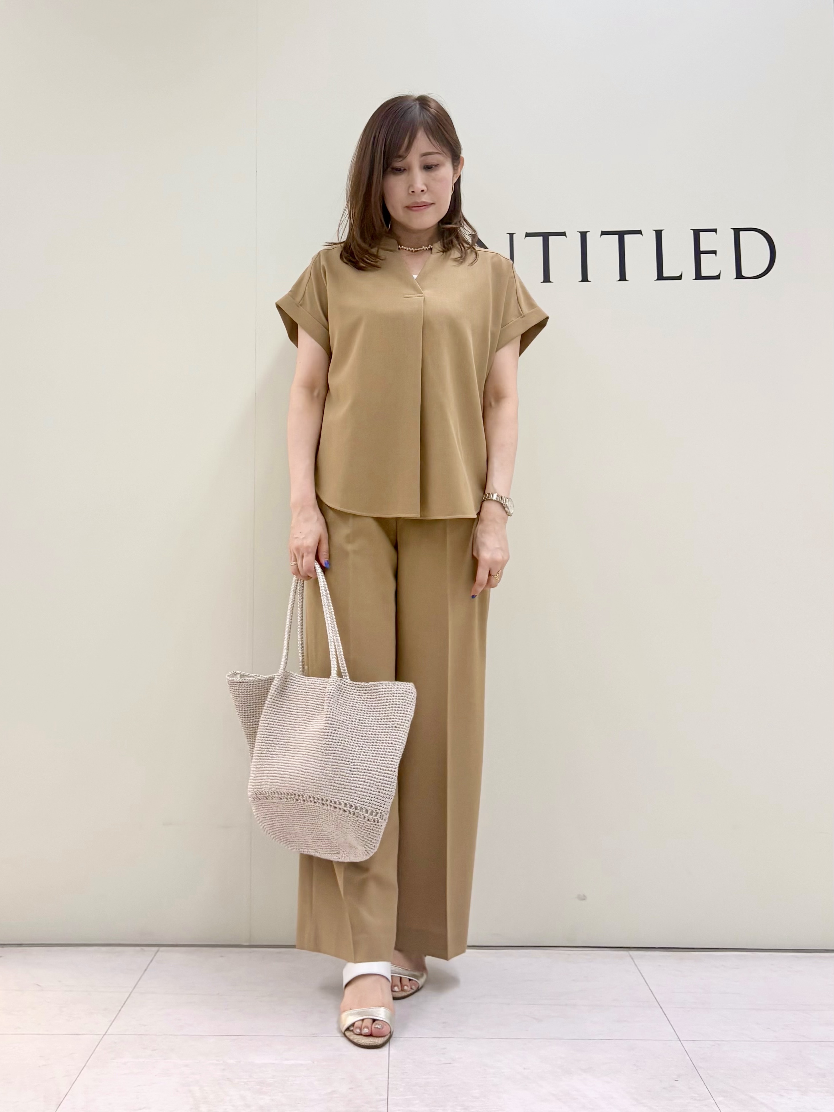 Sakaiさんの「UNTITLED｜【セットアップ可/UVカット】エアリークールブラウス」を使ったコーディネート