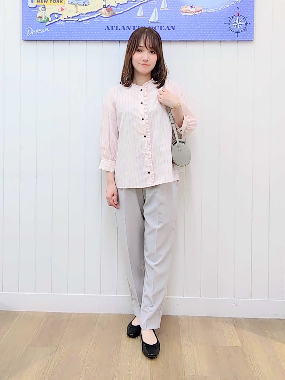 itoさんの「Dessin｜【UVカット】ストライプフリルブラウス6分袖」を使ったコーディネート