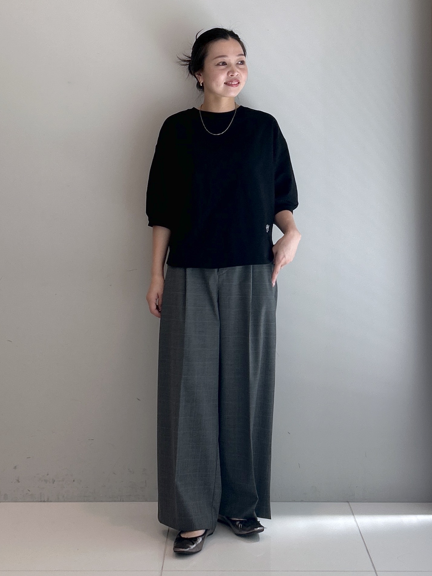 Kaiさんの「Dessin｜【高レビュー/洗える/XS-L】バックヘンリーミニ裏毛 5分袖」を使ったコーディネート