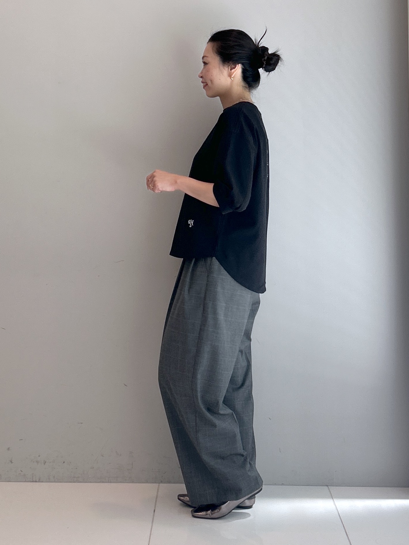 Kaiさんの「Dessin｜【高レビュー/洗える/XS-L】バックヘンリーミニ裏毛 5分袖」を使ったコーディネート