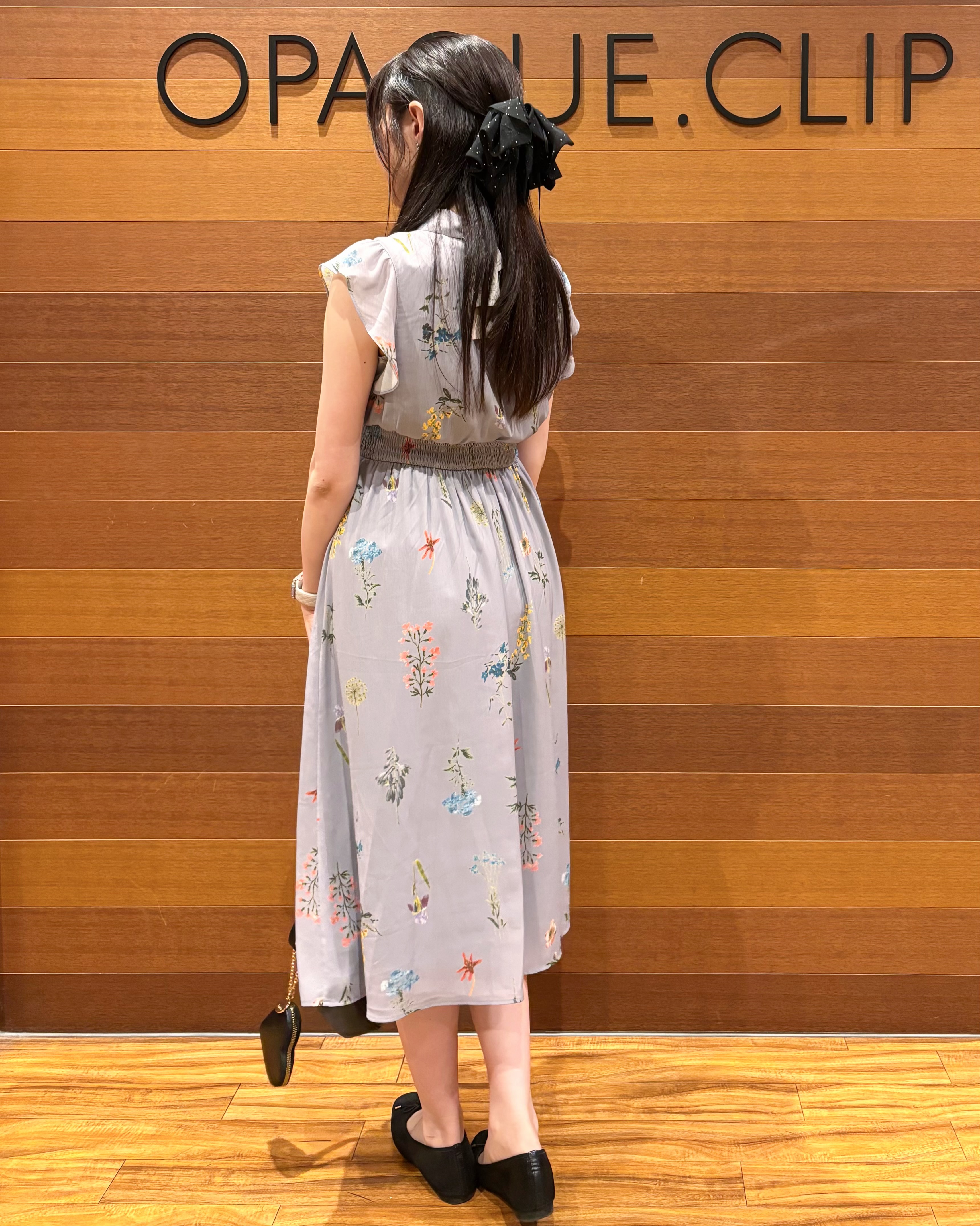 わかなさんの「OPAQUE.CLIP｜【マツコの知らない世界で紹介】ボタニカルフレアワンピース《洗濯機OK》」を使ったコーディネート