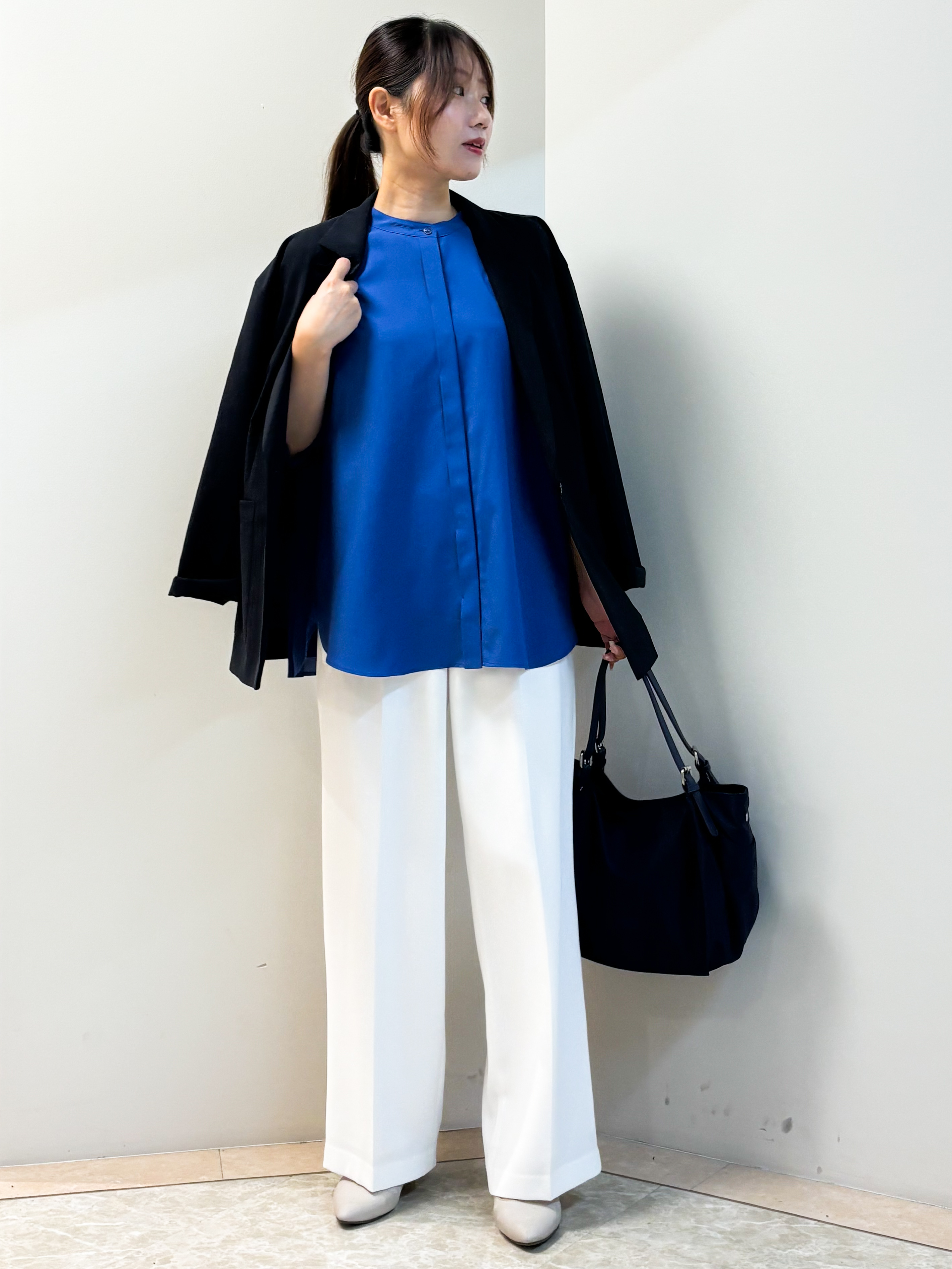 Sawaさんの「Reflect｜【SS-4Lサイズ／接触冷感／シワになりにくい】リラクシーテーラードジャケット」を使ったコーディネート