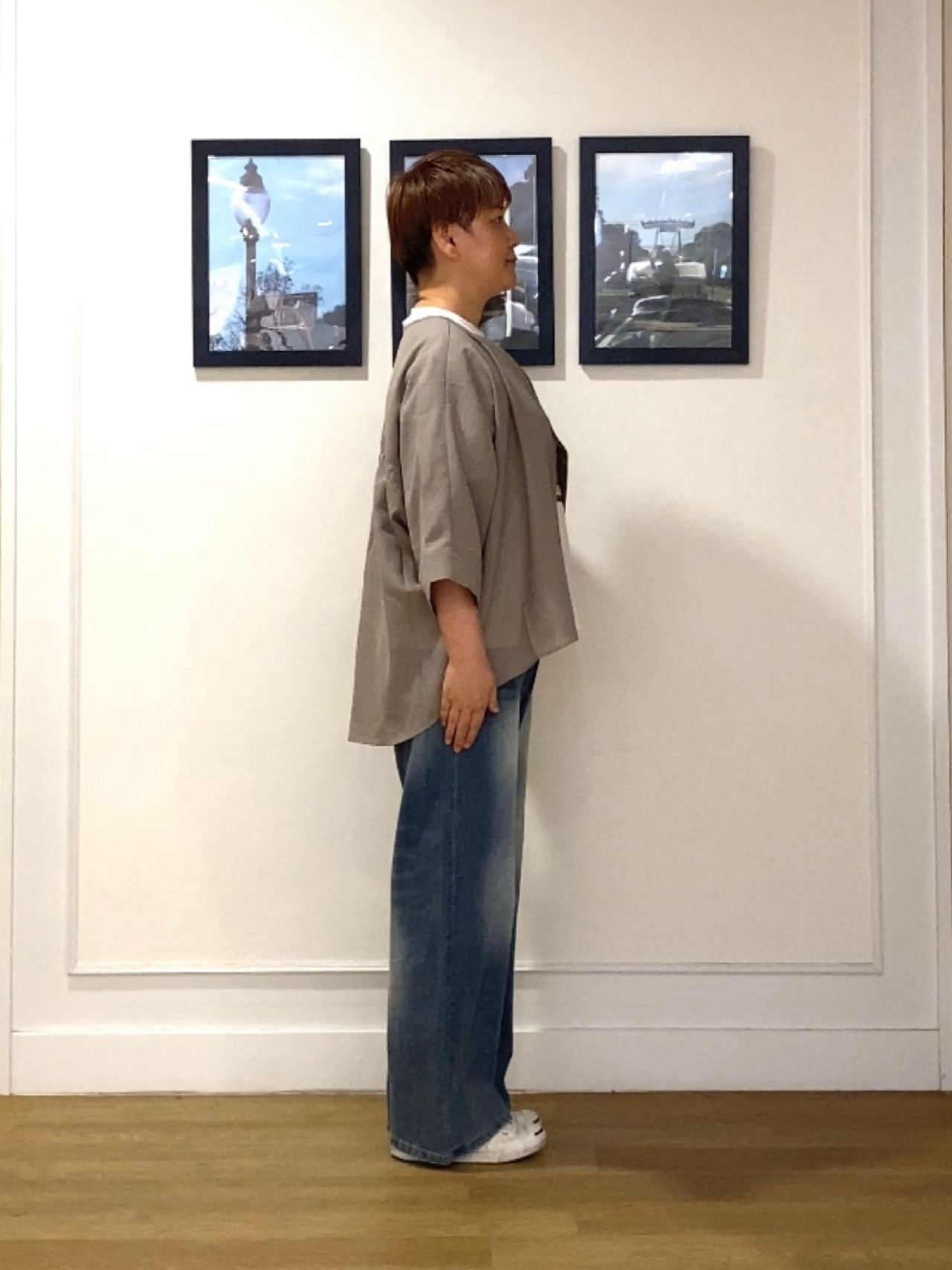 Hiroさんの「Dessin｜【秋羽織り/洗える】ドルマンスリーブ 6分袖シアーシャツブルゾン」を使ったコーディネート