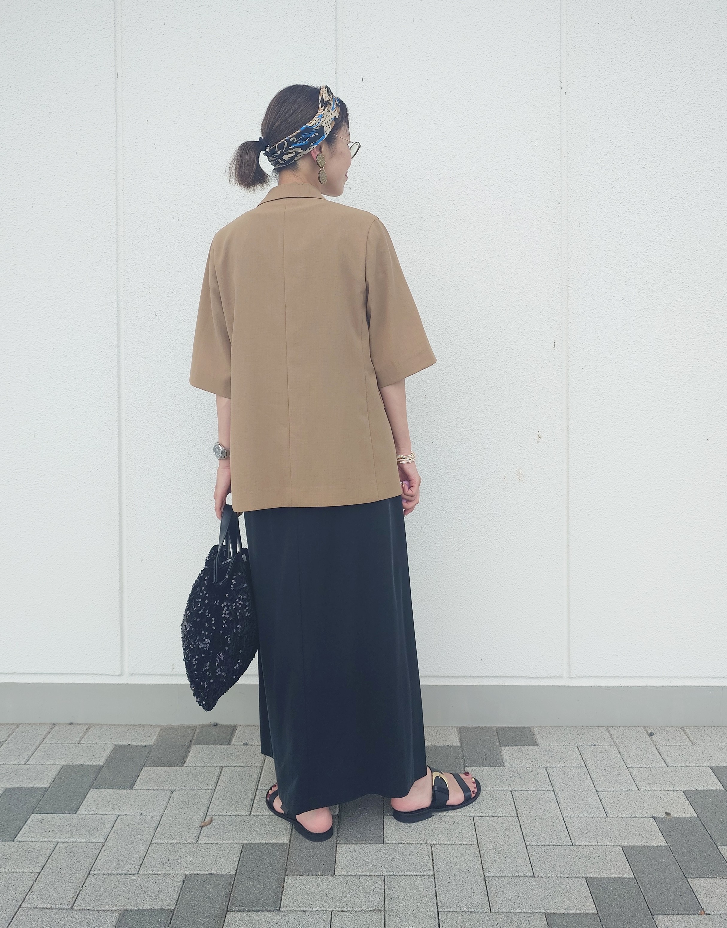 MUTSUKOさんの「UNTITLED｜【秋の通勤羽織/セットアップ可/UVカット】エアリークール半袖ジャケット」を使ったコーディネート