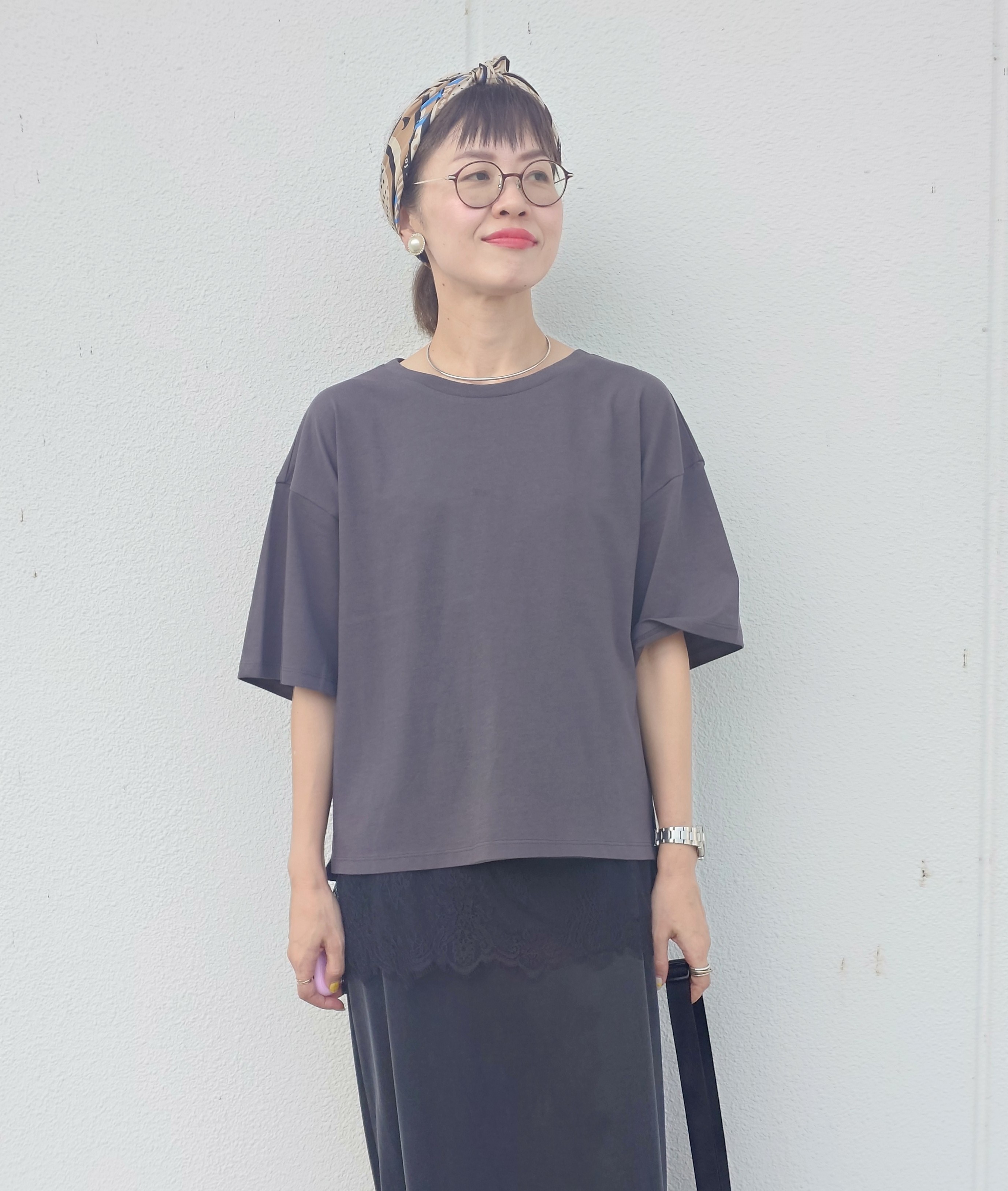 MUTSUKOさんの「UNTITLED｜【1枚でもセットでも】レースキャミ付きプルオーバー」を使ったコーディネート