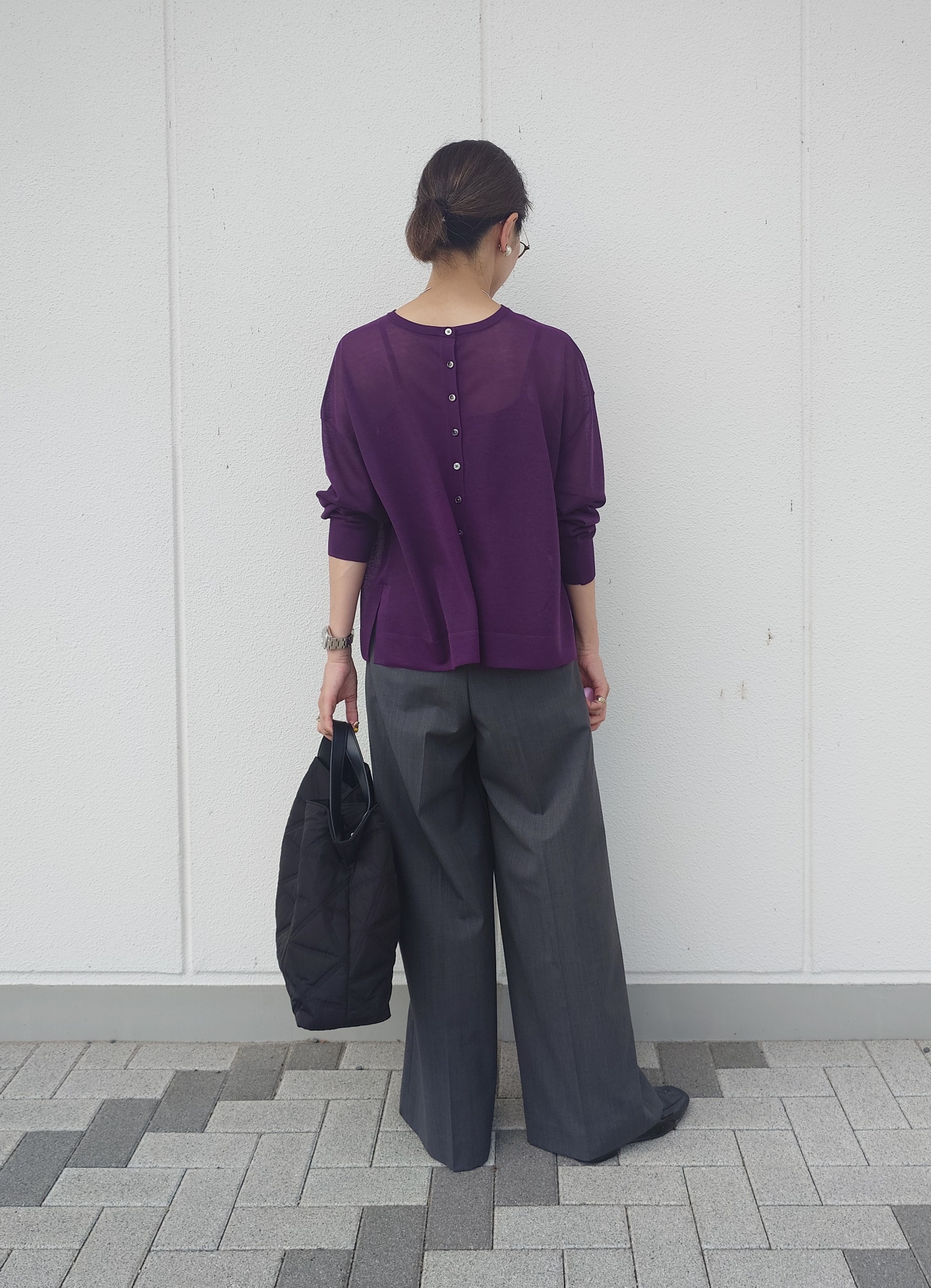 MUTSUKOさんの「UNTITLED｜【アンサンブル可/秋羽織り/シアー】前後2WAYカーディガン」を使ったコーディネート