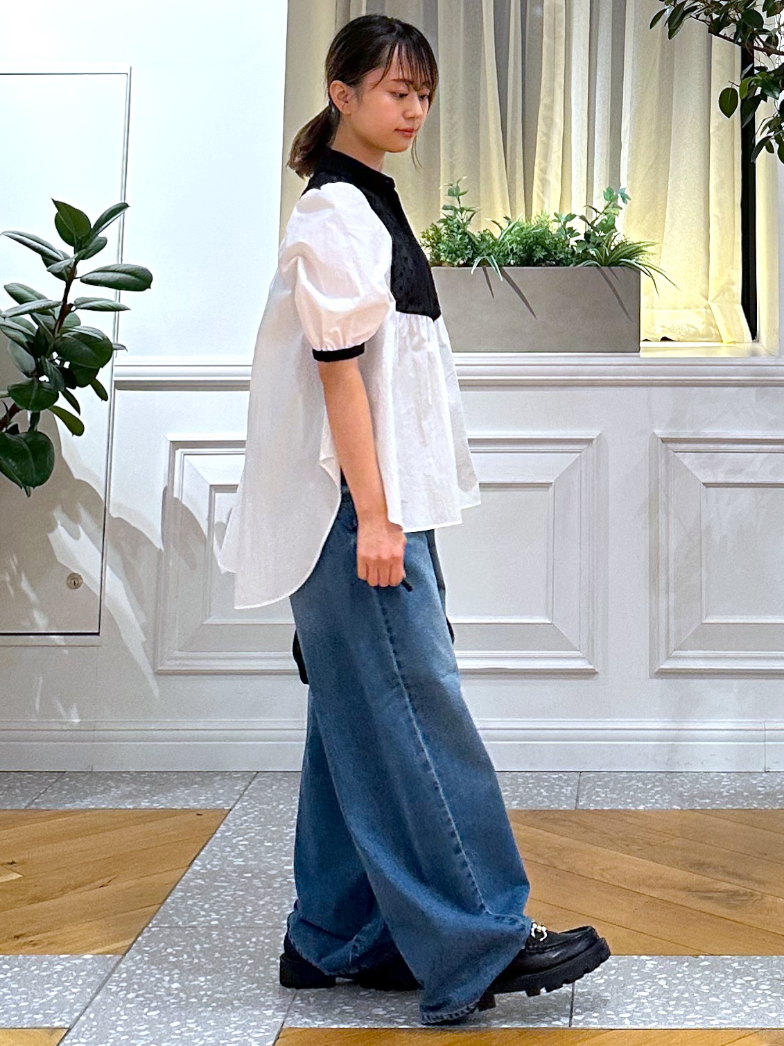 なべこさんの「DRESSTERIOR｜【着映え】ブザム チュニックブラウス」を使ったコーディネート