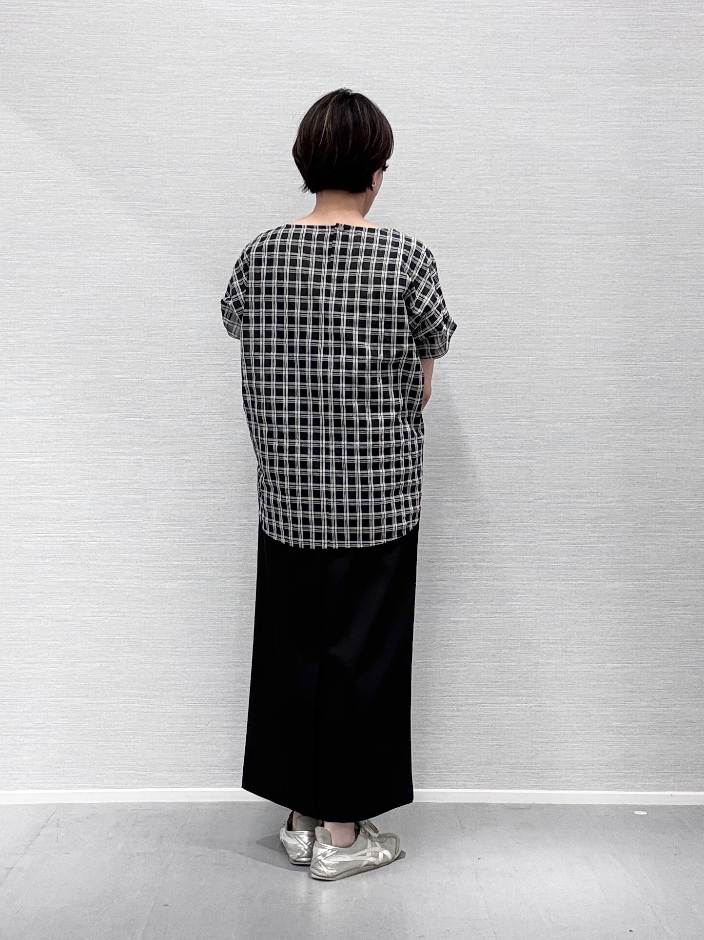 Yukoさんの「UNTITLED｜【秋めきシャツ/体型カバー】シアーチェックブラウス」を使ったコーディネート