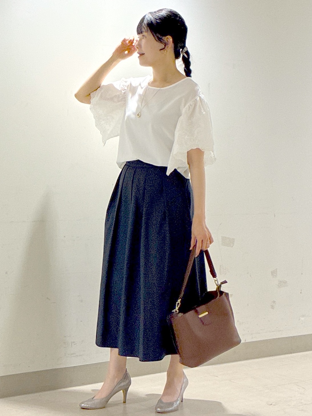 beni_gingerさんの「Reflect｜【通勤◎】スカラップレーススリーブ ブラウス」を使ったコーディネート