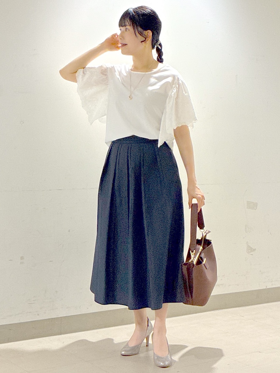  beni_gingerさんの「Reflect｜【通勤◎】スカラップレーススリーブ ブラウス」を使ったコーディネート