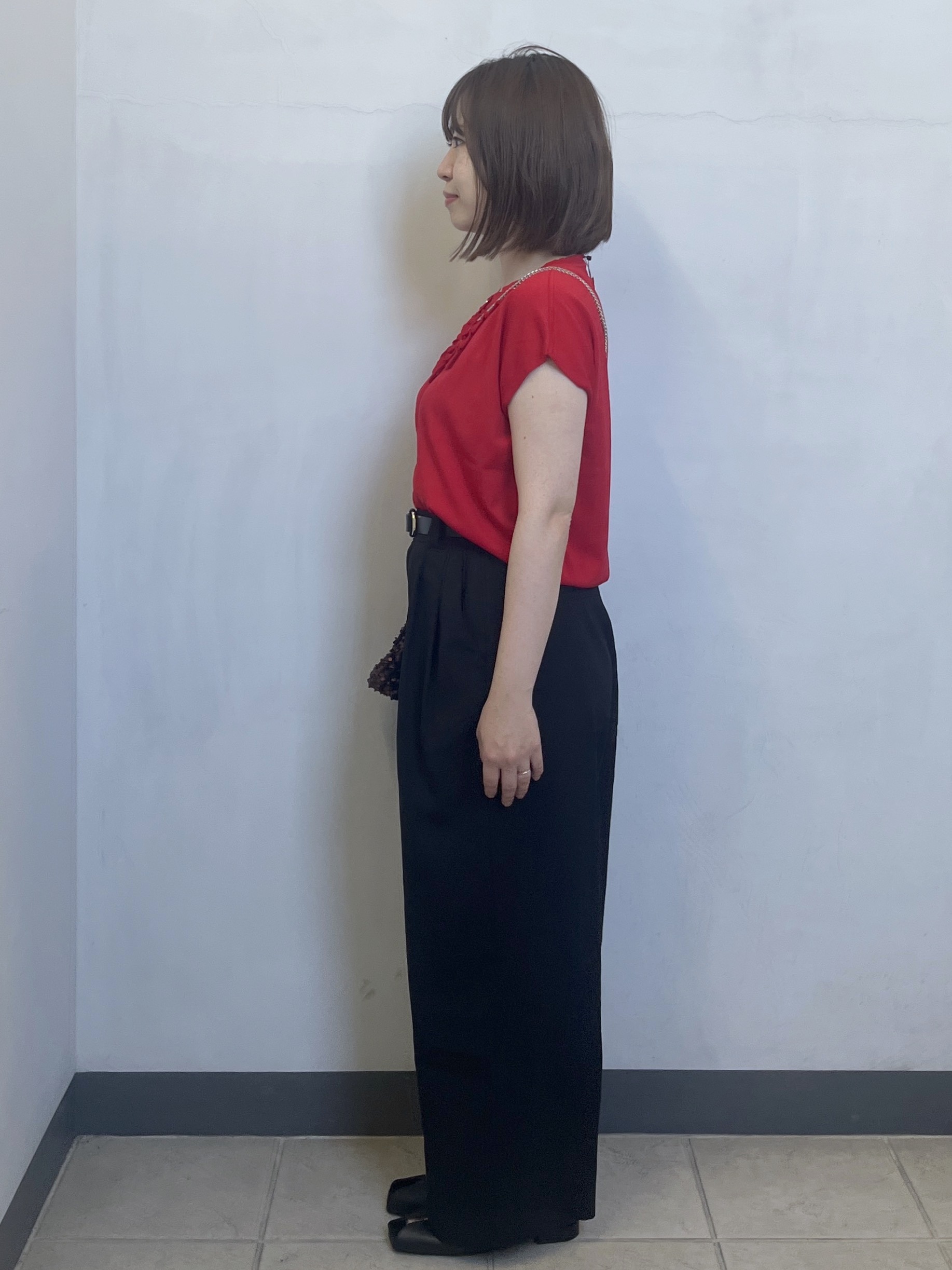 mikiさんの「OPAQUE.CLIP｜【UV】フリルフレンチスリーブニット《接触冷感／洗濯機OK》」を使ったコーディネート