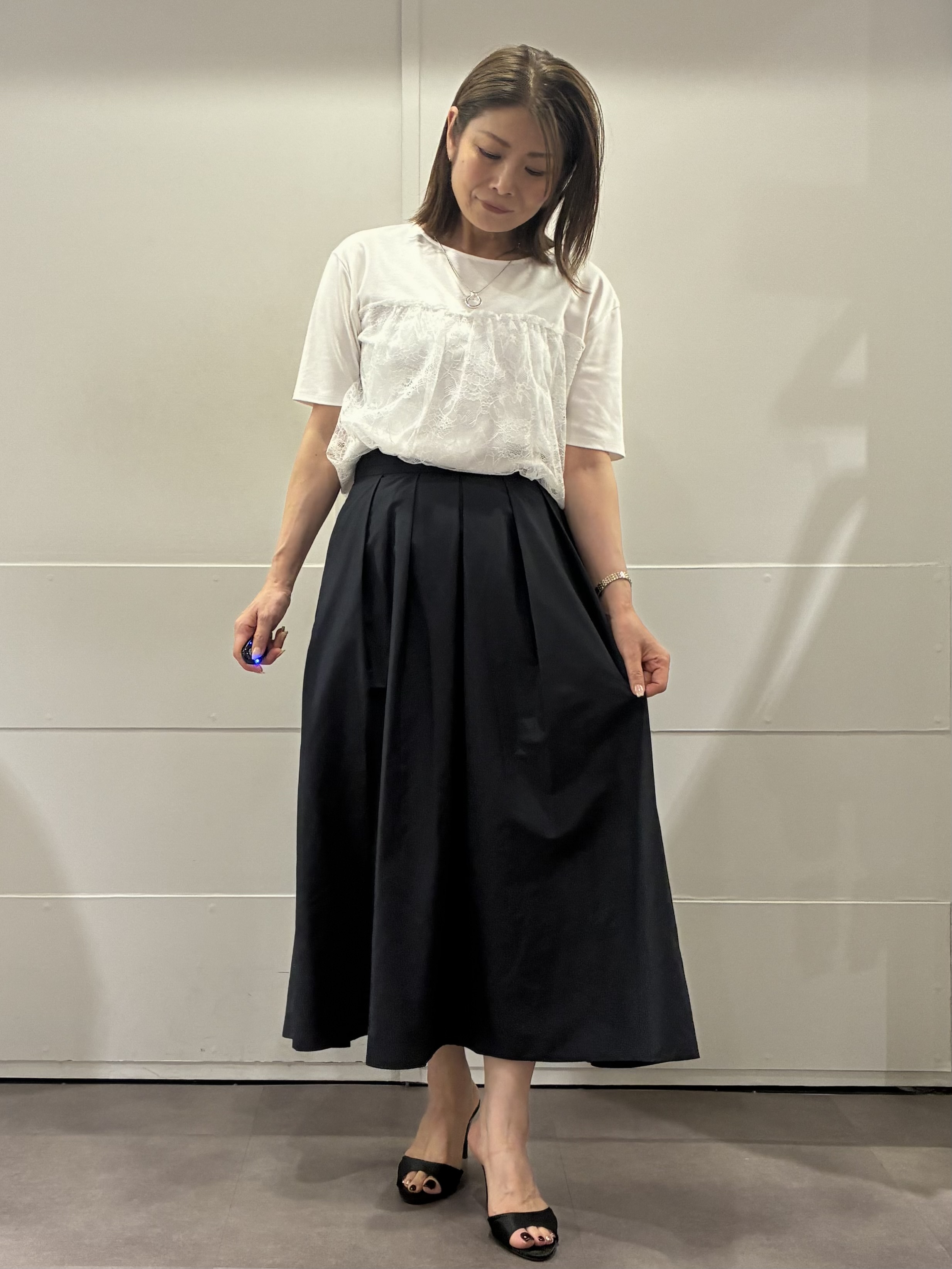 ちいさんの「Reflect｜【UVカット／接触冷感／手洗い可】ラッセルレースプルオーバー」を使ったコーディネート
