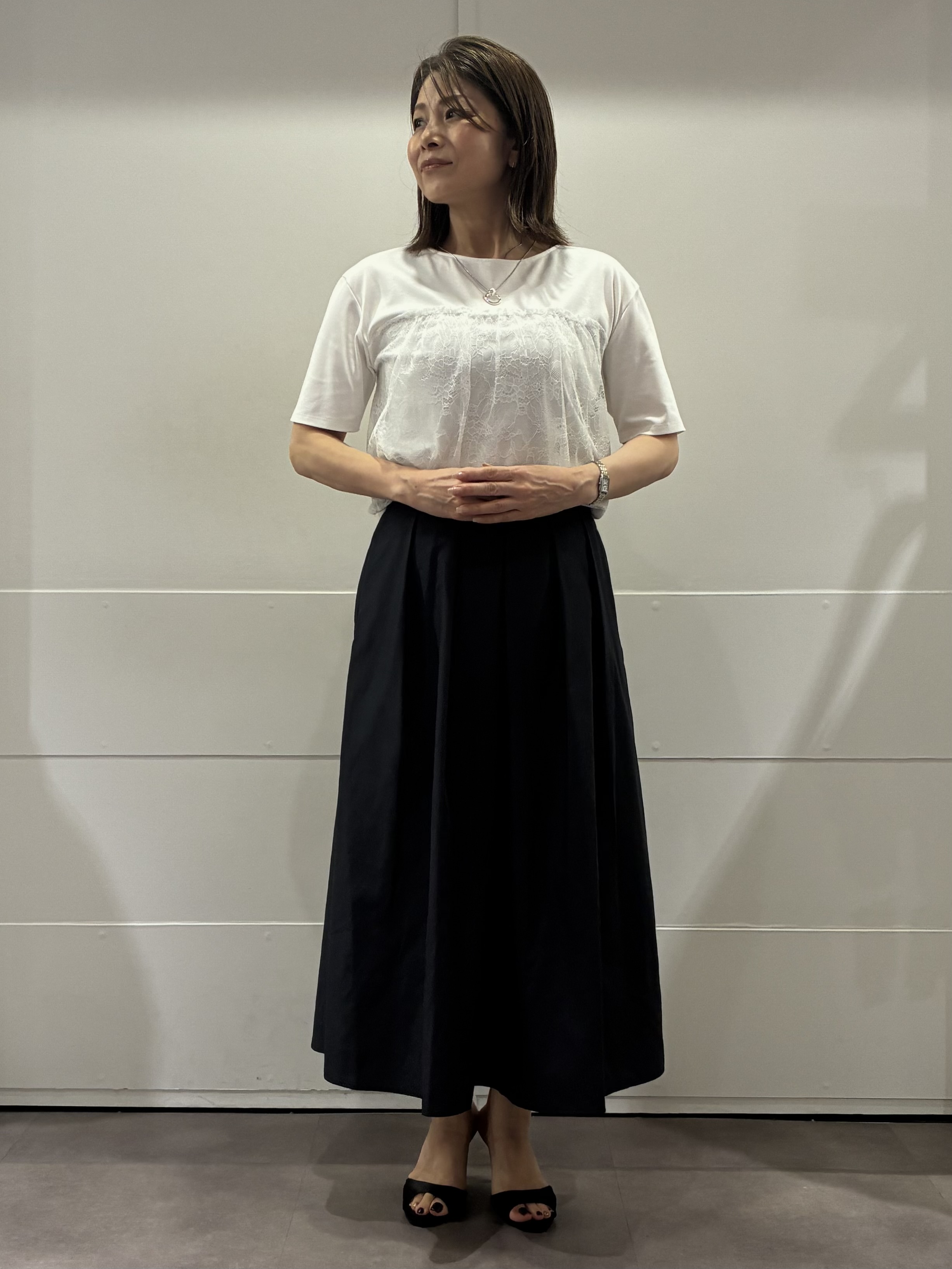ちいさんの「Reflect｜【UVカット／接触冷感／手洗い可】ラッセルレースプルオーバー」を使ったコーディネート