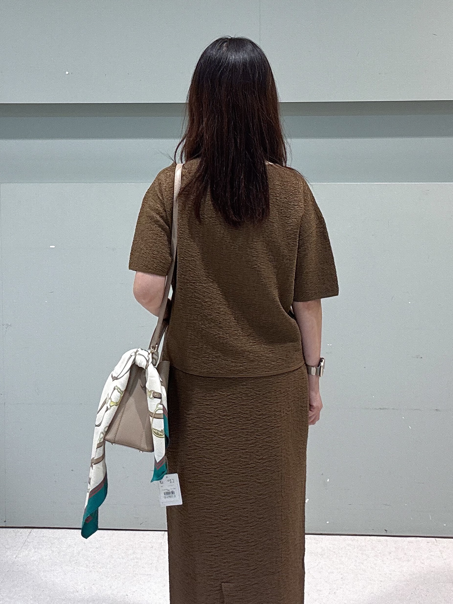 makiさんの「UNTITLED｜【セットアップ可/ストレッチ性】ドライタッチニットプルオーバー」を使ったコーディネート