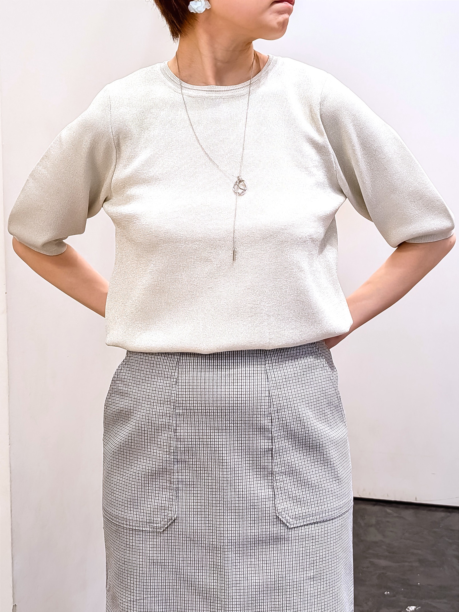 やまちゃんさんの「grove｜【貴島明日香さん着用】シアードッキングスクエアタンク」を使ったコーディネート