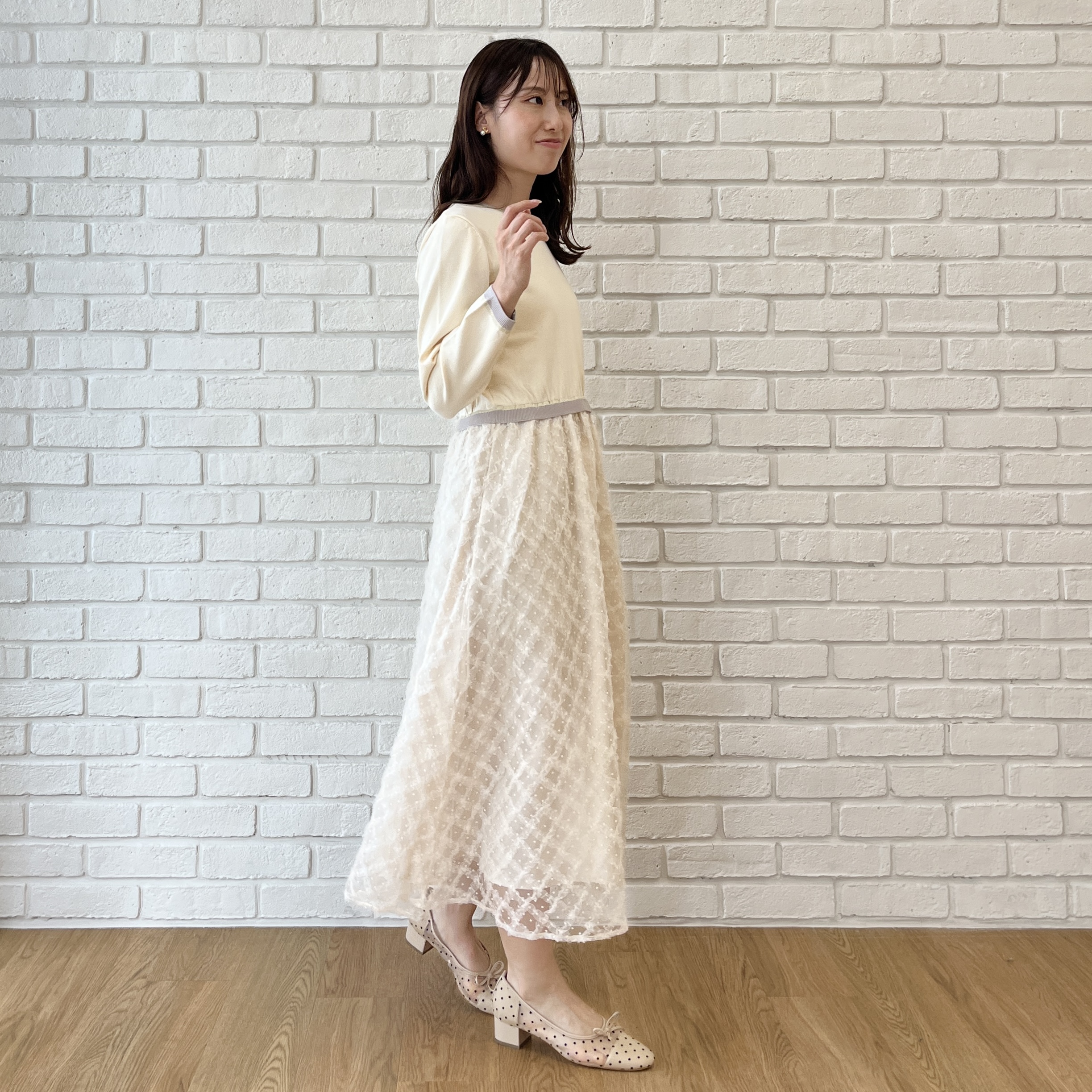はばさんの「Couture brooch｜チュールバレエパンプス」を使ったコーディネート