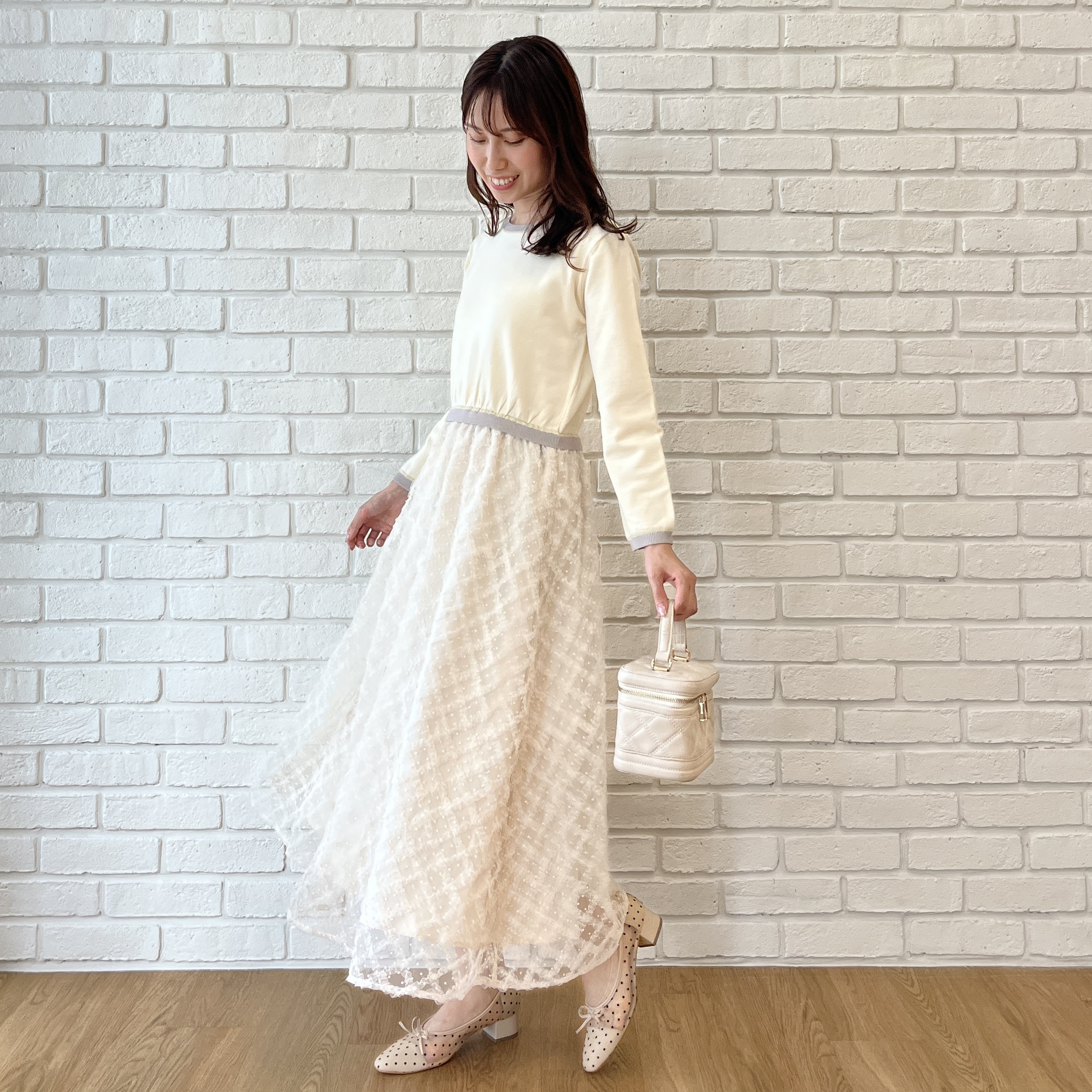 はばさんの「Couture brooch｜チュールバレエパンプス」を使ったコーディネート