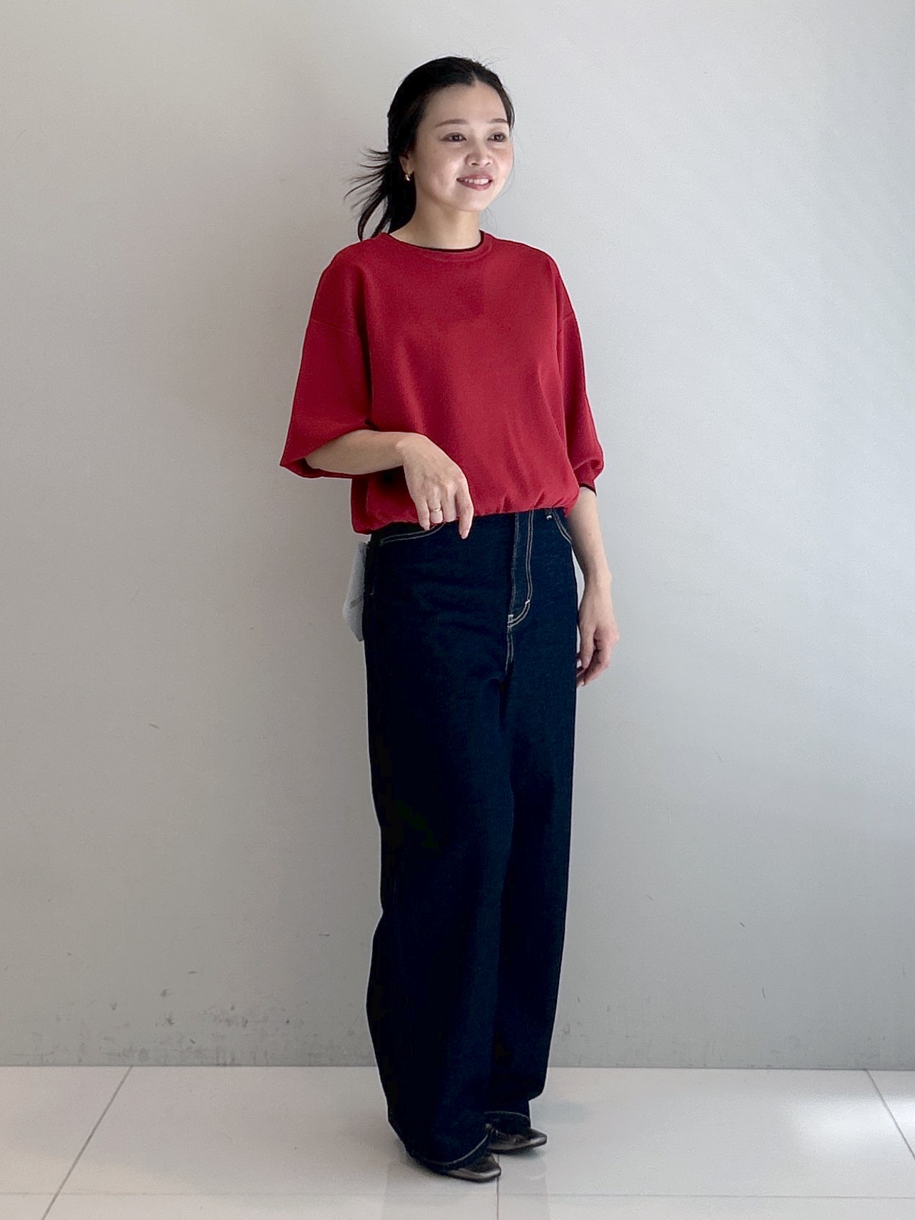Kaiさんの「Dessin｜【高レビュー/UVカット/洗濯機OK】6分袖配色ニット」を使ったコーディネート