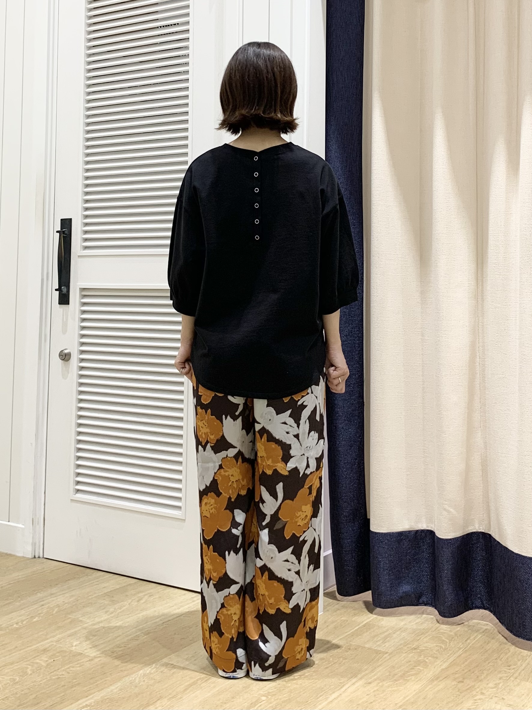 IMARIさんの「Dessin｜【高レビュー/洗える/XS-L】バックヘンリーミニ裏毛 5分袖」を使ったコーディネート