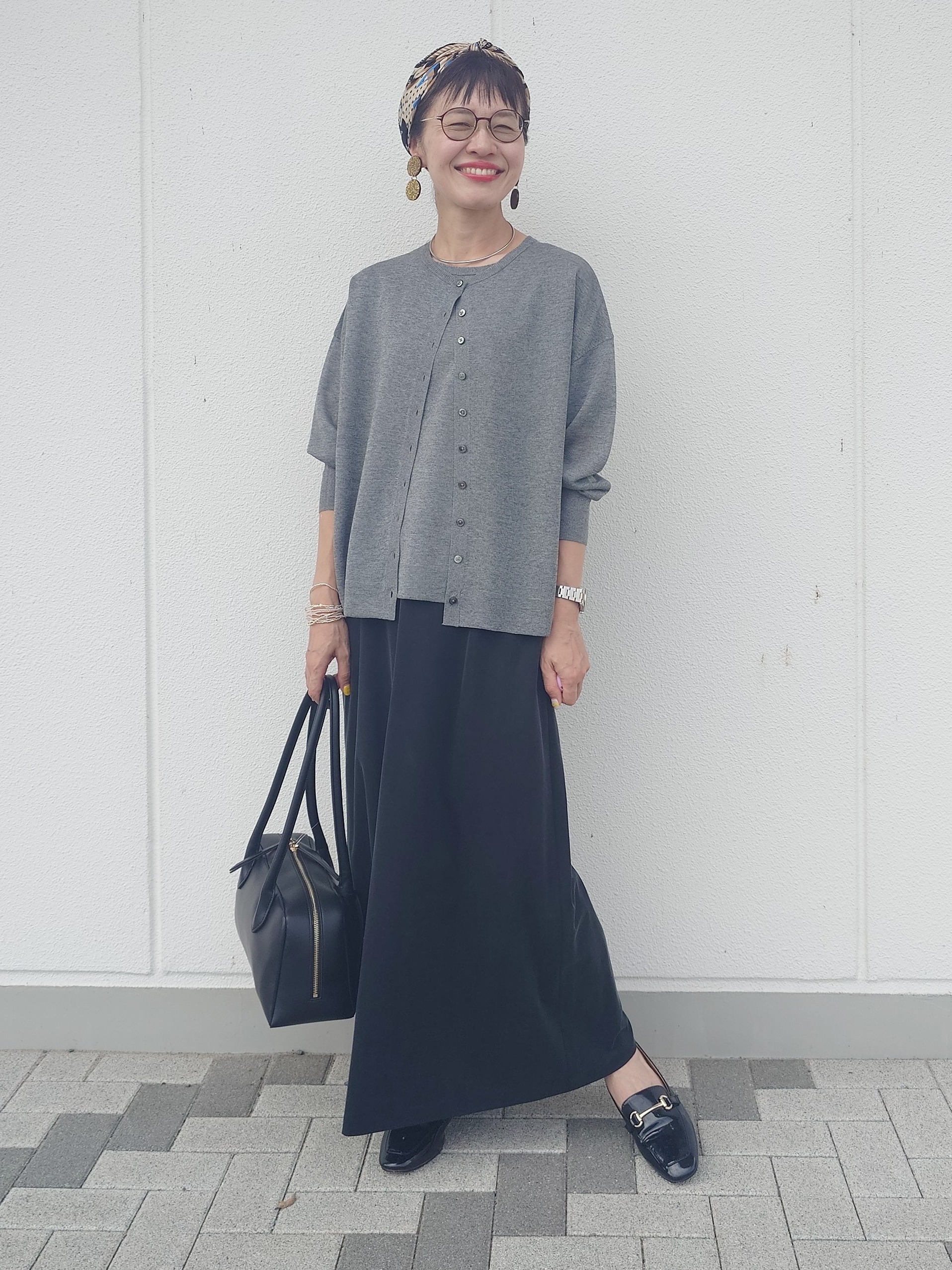 MUTSUKOさんの「UNTITLED｜【アンサンブル可/秋羽織り/シアー】前後2WAYカーディガン」を使ったコーディネート