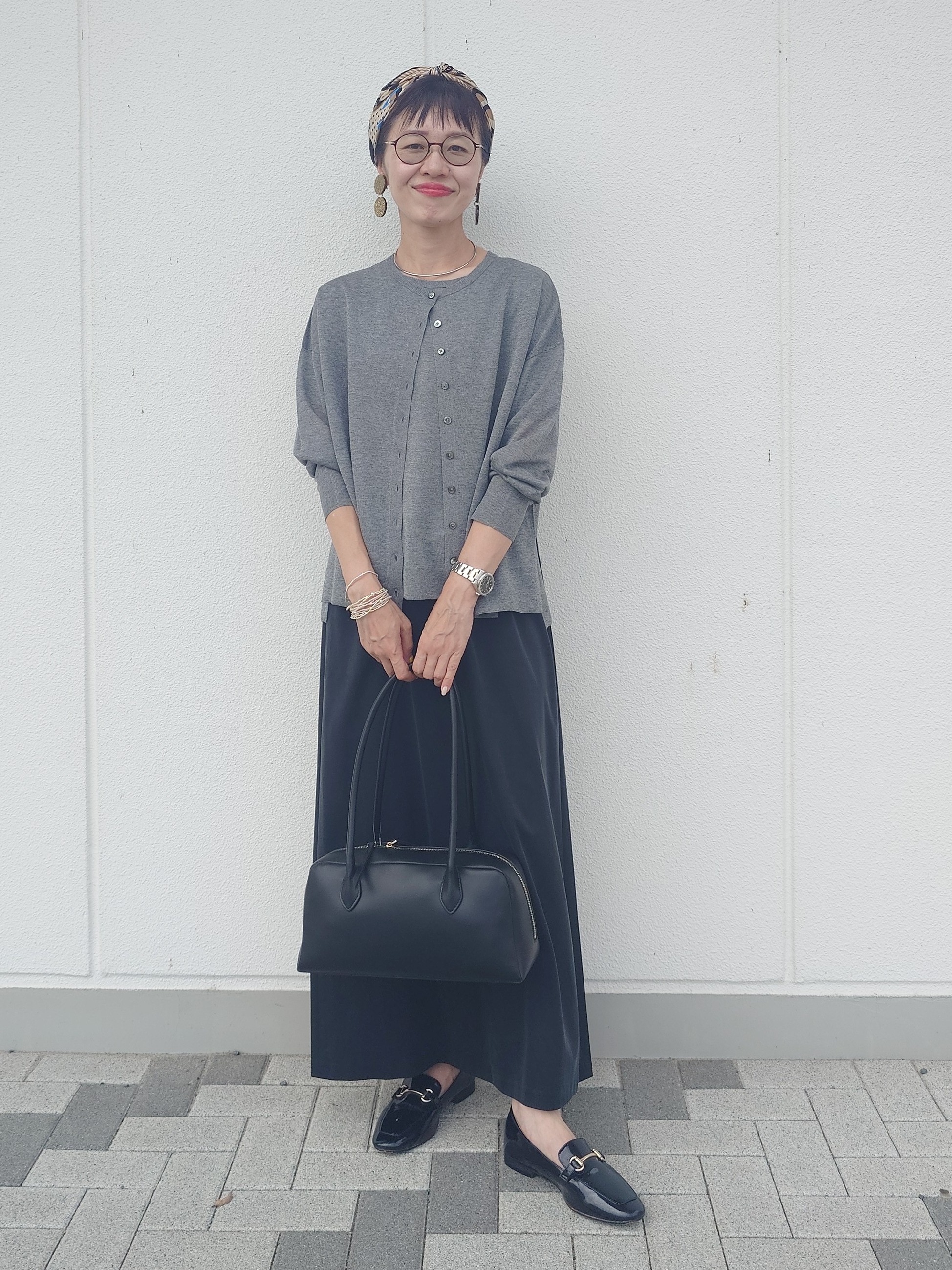 MUTSUKOさんの「UNTITLED｜【アンサンブル可/秋羽織り/シアー】前後2WAYカーディガン」を使ったコーディネート