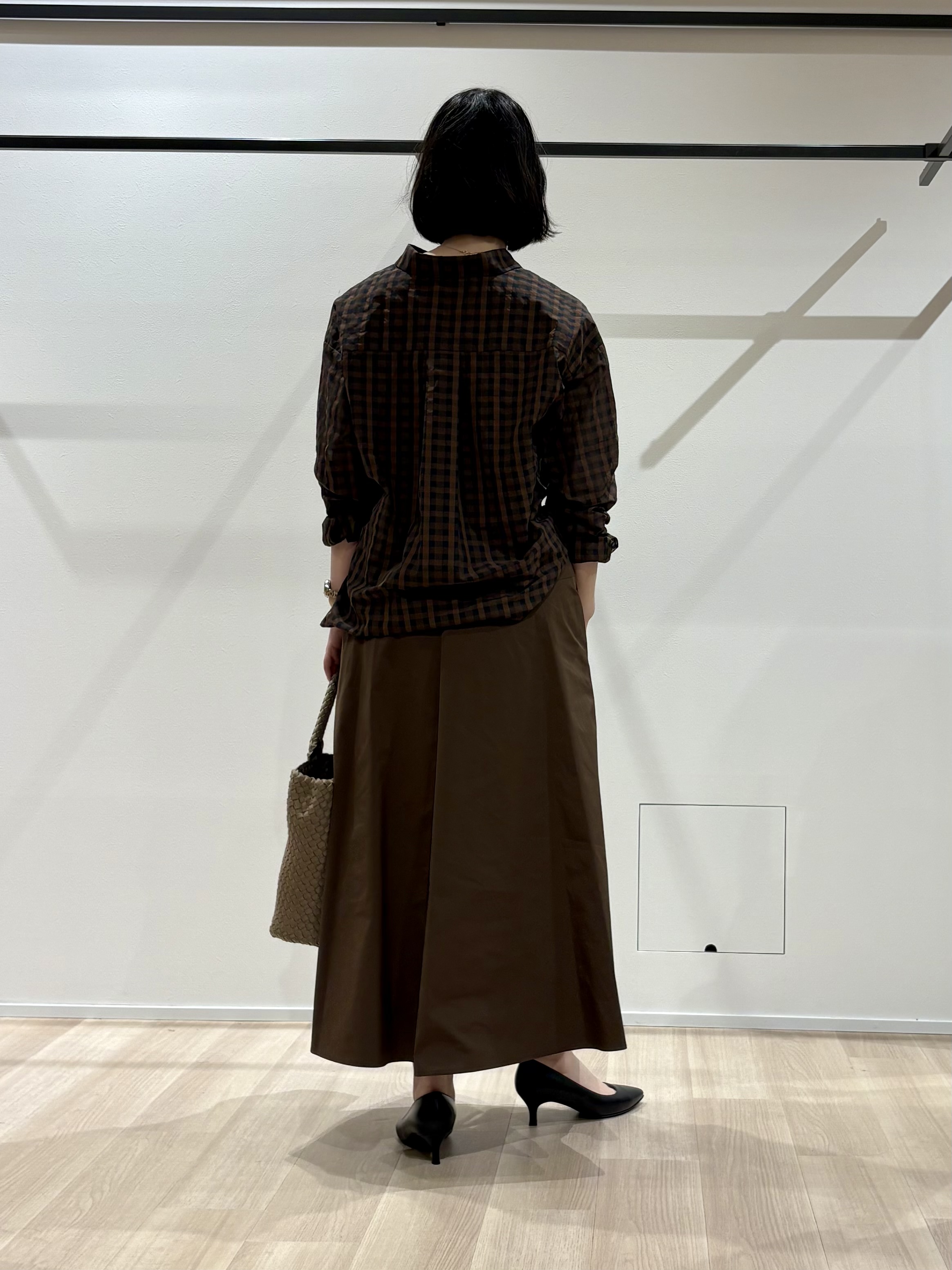 yさんの「UNTITLED｜【秋映え/羽織り】シアーチェックシャツブラウス」を使ったコーディネート