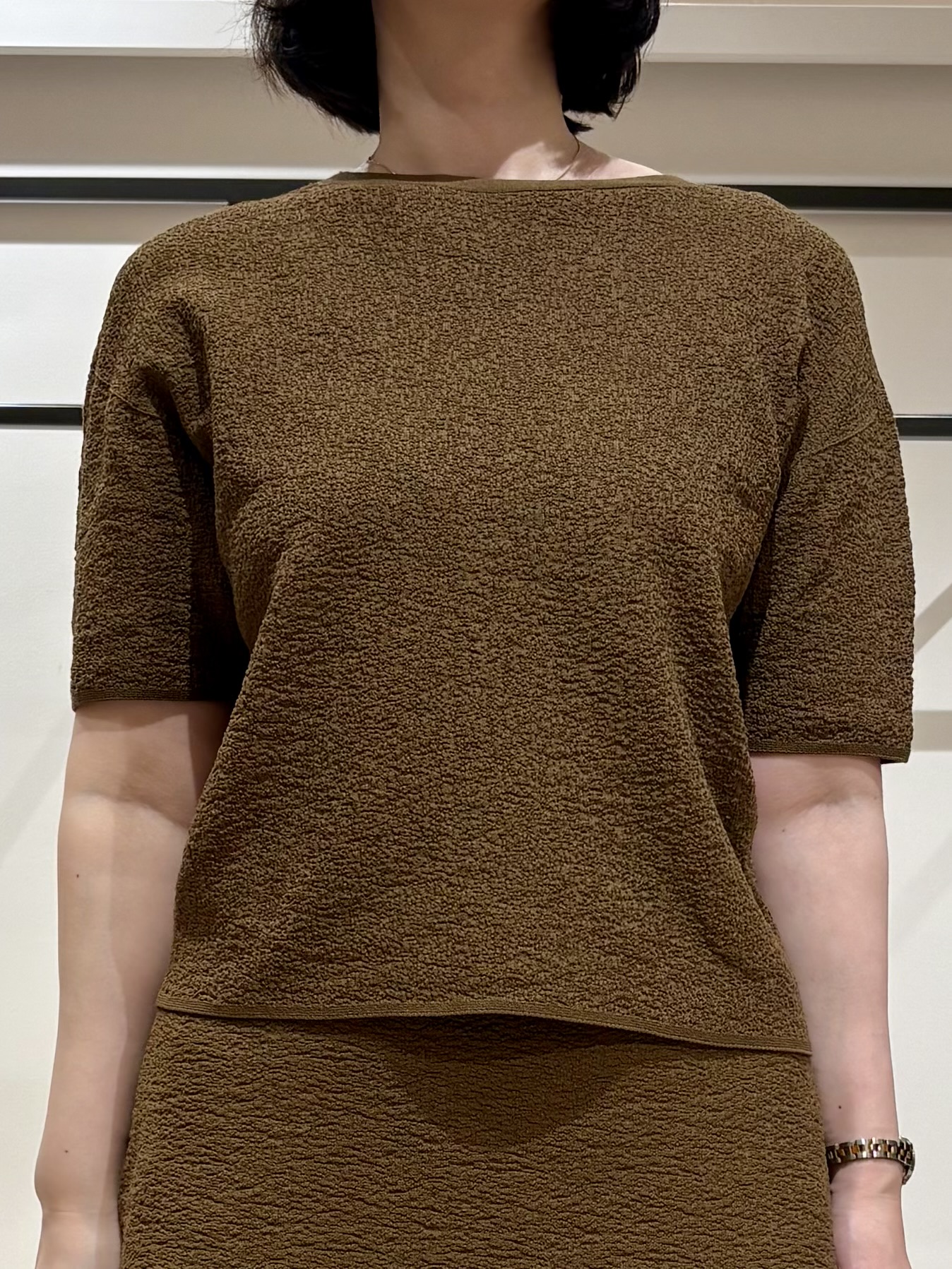 yさんの「UNTITLED｜【セットアップ可/ストレッチ性】ドライタッチニットプルオーバー」を使ったコーディネート