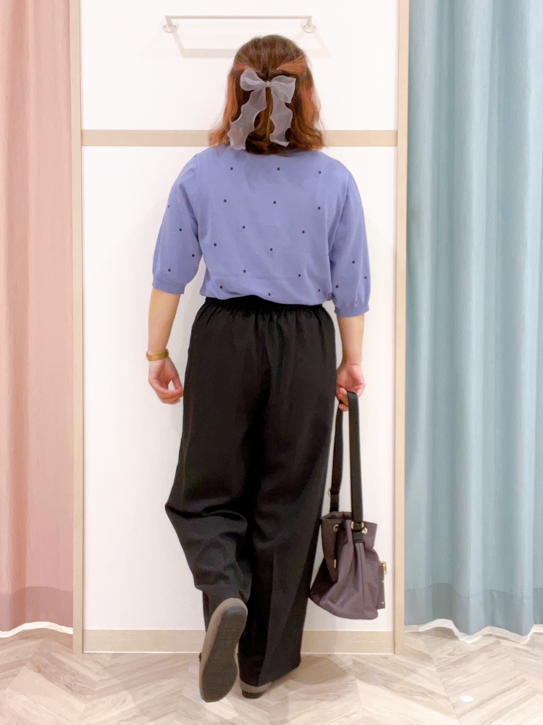 kitaさんの「SHOO･LA･RUE｜【S-LL】さらっとタッチ 大人のドット刺繍ニット」を使ったコーディネート