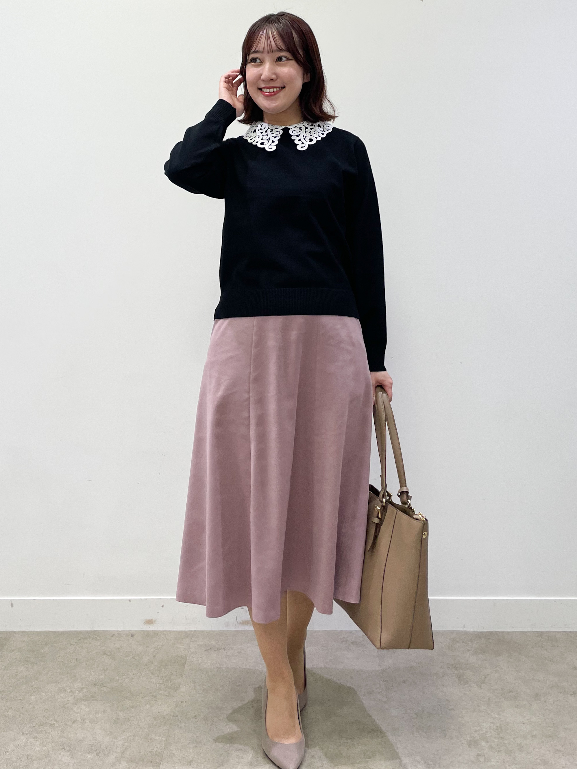 yukariさんの「Reflect｜【付け衿】レース衿付きストレッチニット」を使ったコーディネート