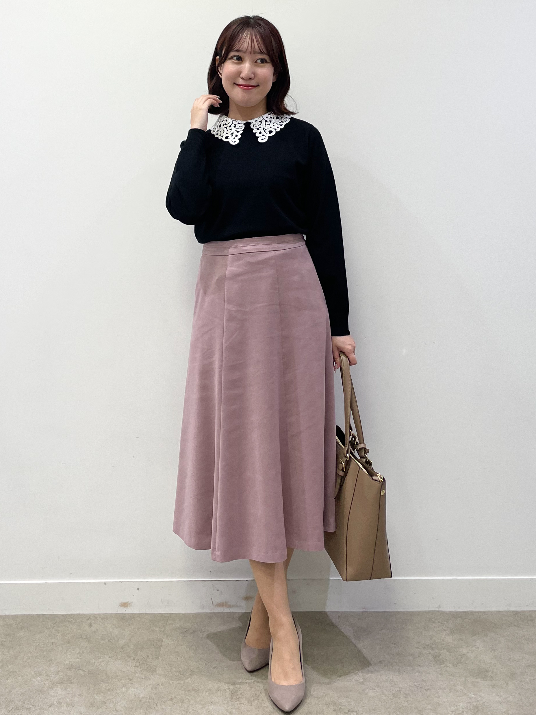 yukariさんの「Reflect｜【付け衿】レース衿付きストレッチニット」を使ったコーディネート
