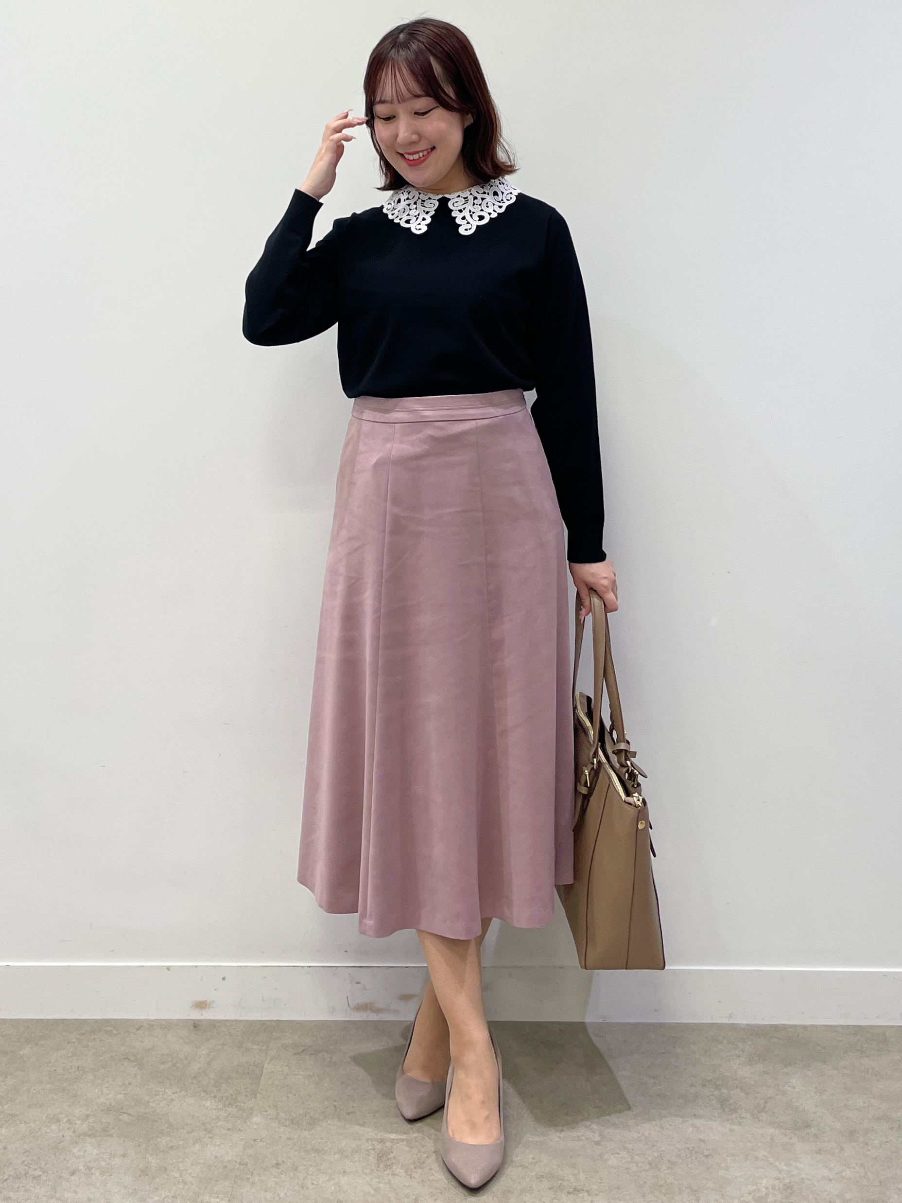 yukariさんの「Reflect｜【付け衿】レース衿付きストレッチニット」を使ったコーディネート