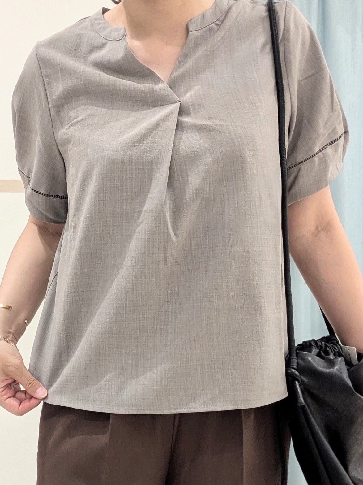 miyuさんの「SHOO･LA･RUE｜【洗濯後しわになりにくい/インせずきまる】シンプルだけど女性らしい 麻調スキッパーブラウス」を使ったコーディネート