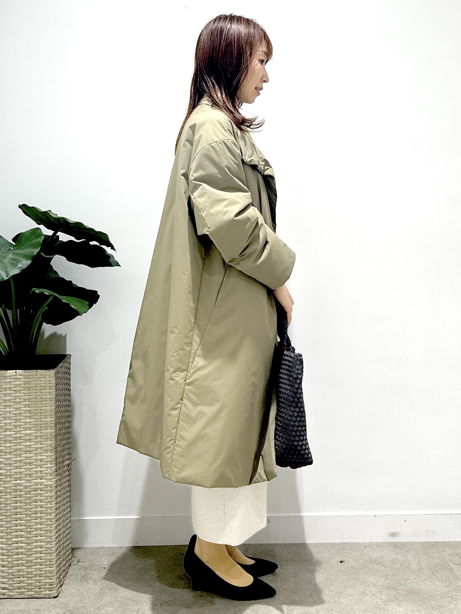 Miwaさんの「UNTITLED｜【撥水/軽量/薄中綿入り】スタンドカラーコート」を使ったコーディネート